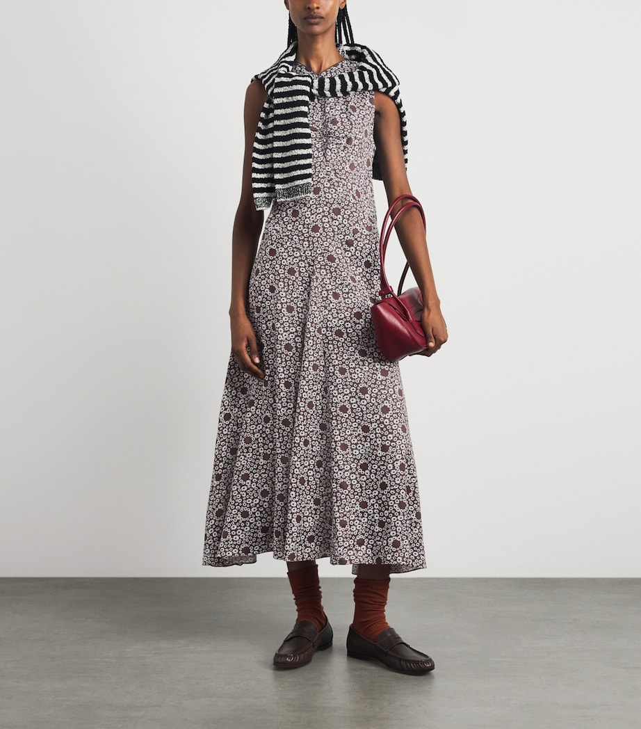 Sandro Paris Womens Printed Maxi Dress Brown Image 2