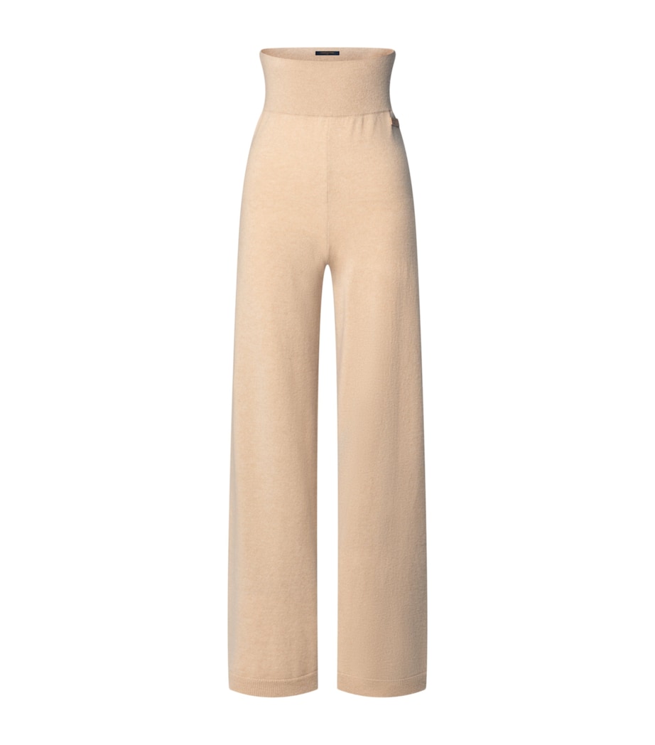 LOUIS VUITTON Womens Cashmere-Blend Wide-Leg Sweatpants Straw Yellow Image 1