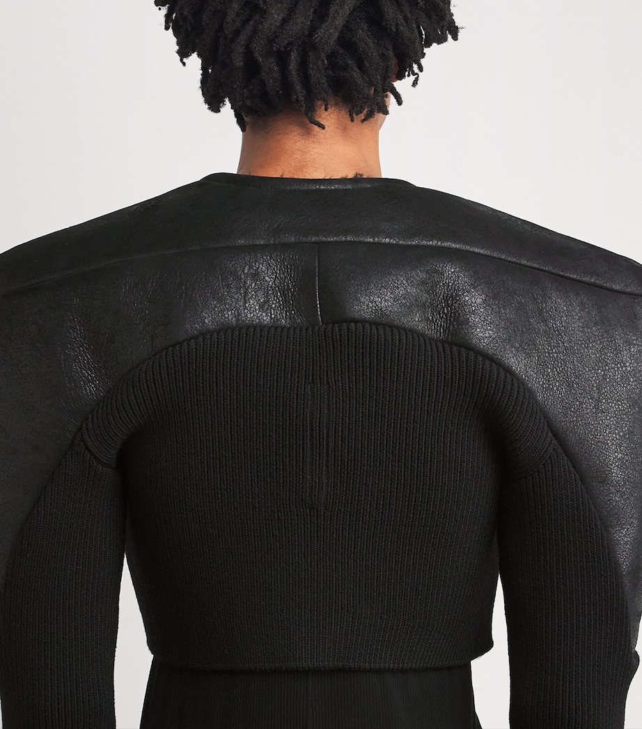 Shearling Cropped Jacket BLACK Image 6