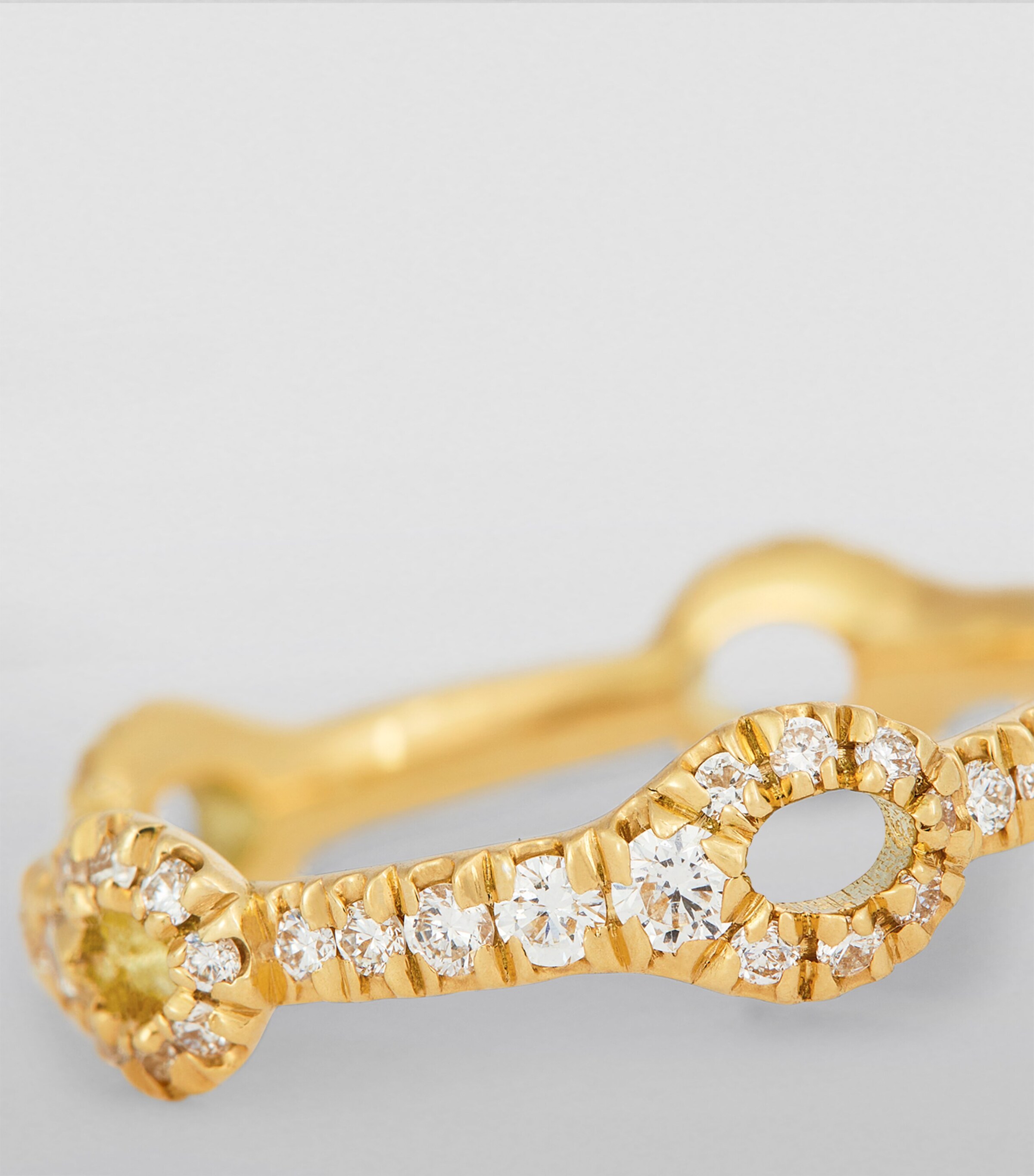 Melissa Kaye Yellow Gold and Diamond Mini Lola Needle Ring | Harrods UK