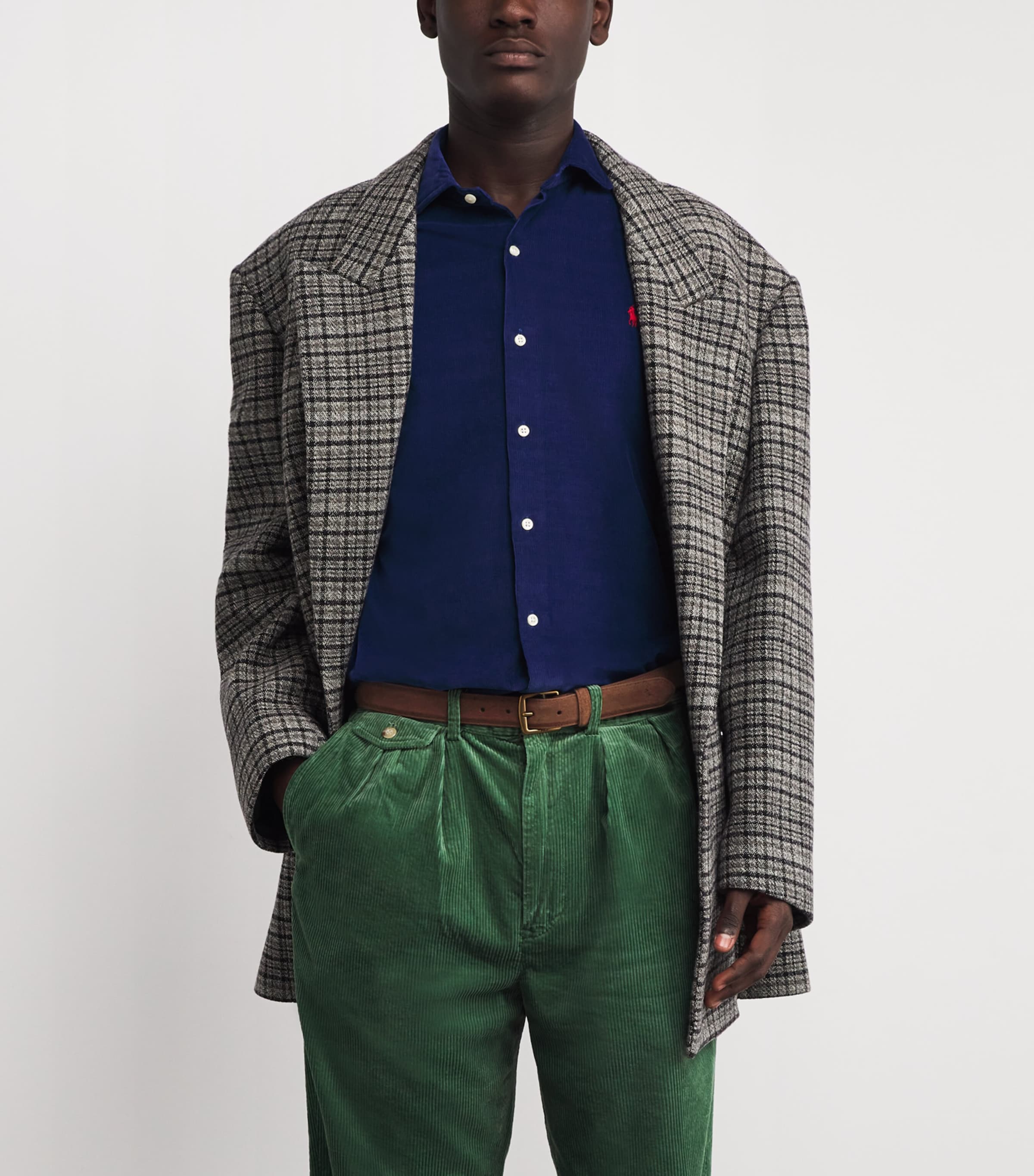 Suede Buckle Belt DARK BROWN Image 3