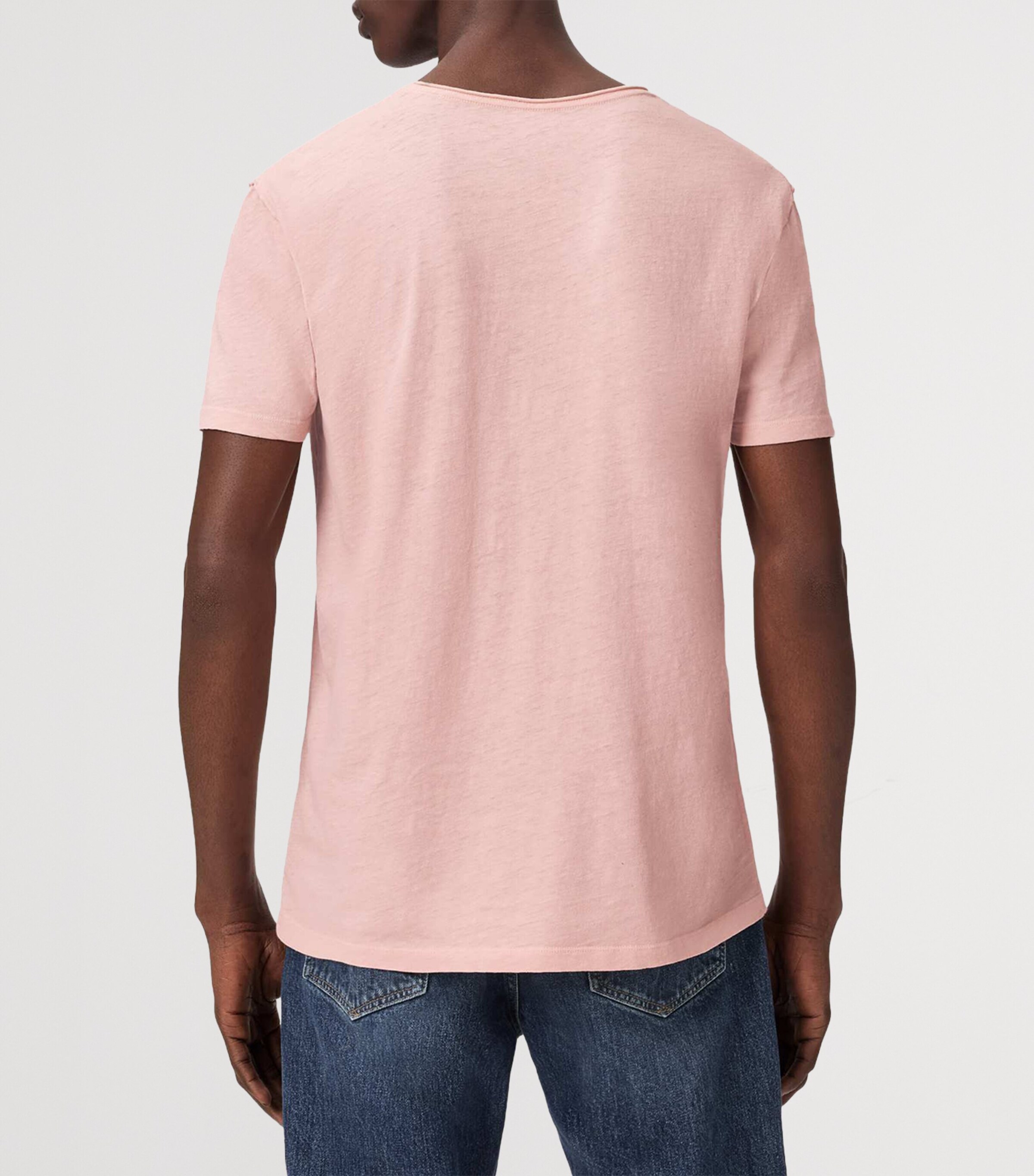 AllSaints Mens Stretch-Cotton Figure T-Shirt Sunbaked Pink Image 4