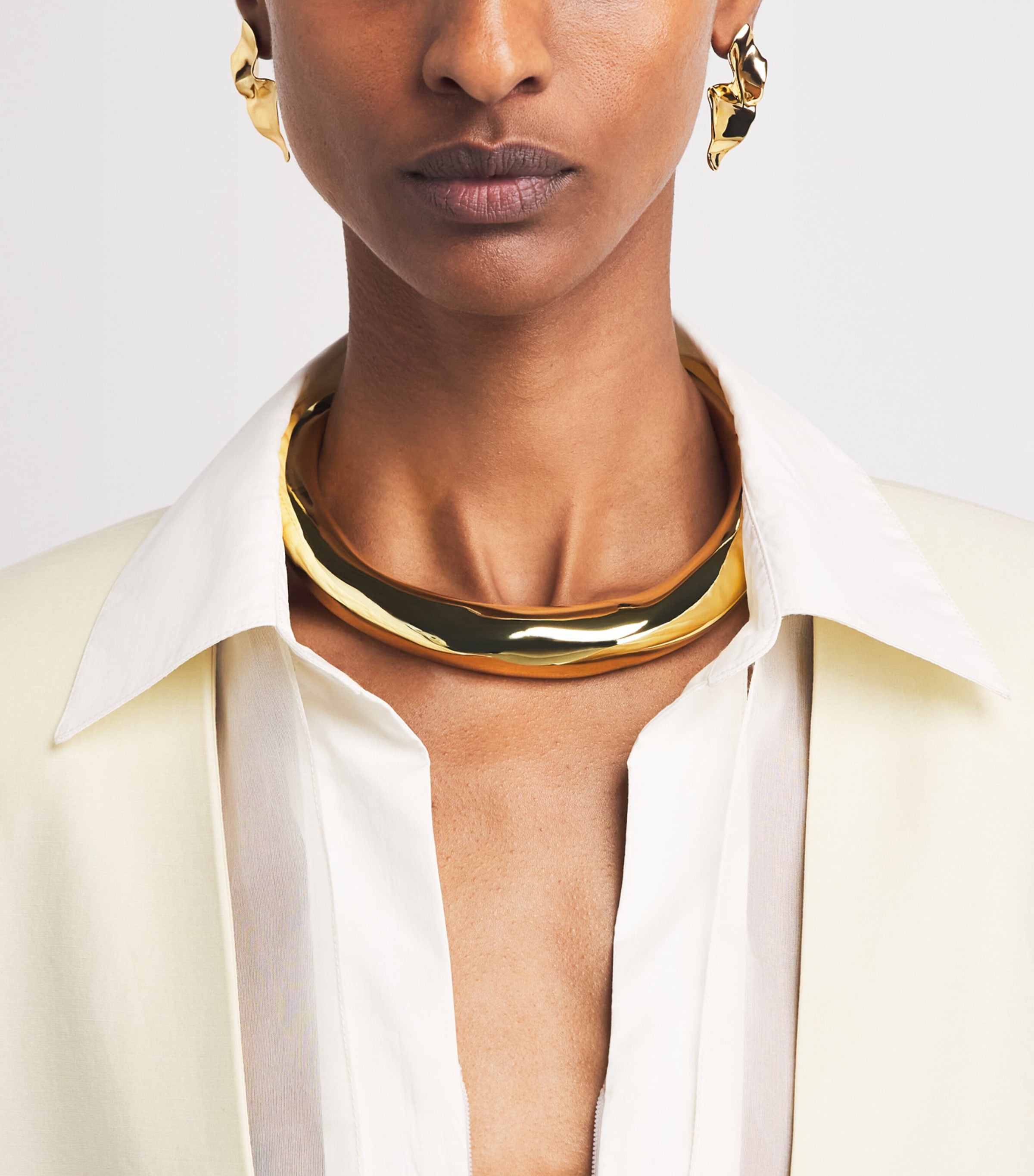 Alexis Bittar Gold-Plated Crumpled Earrings Gold Image 4