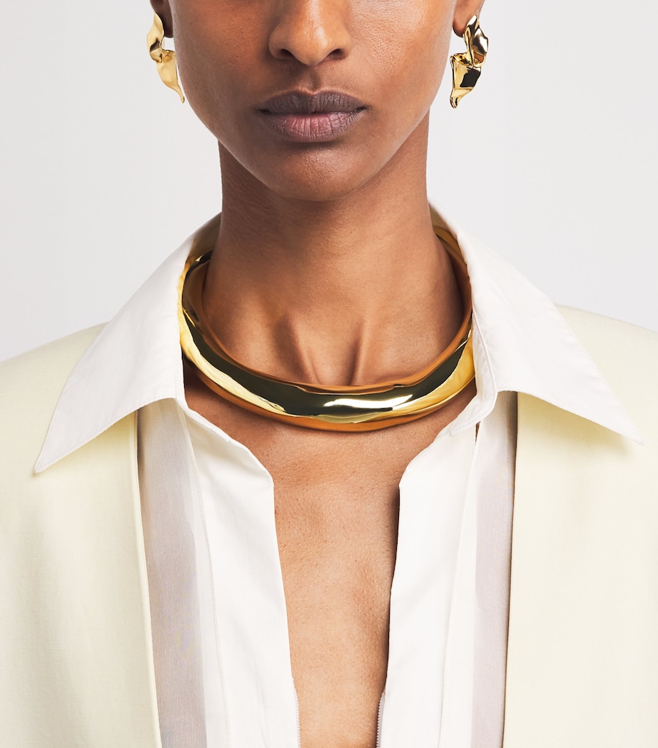 Alexis Bittar Gold-Plated Crumpled Earrings Gold Image 4