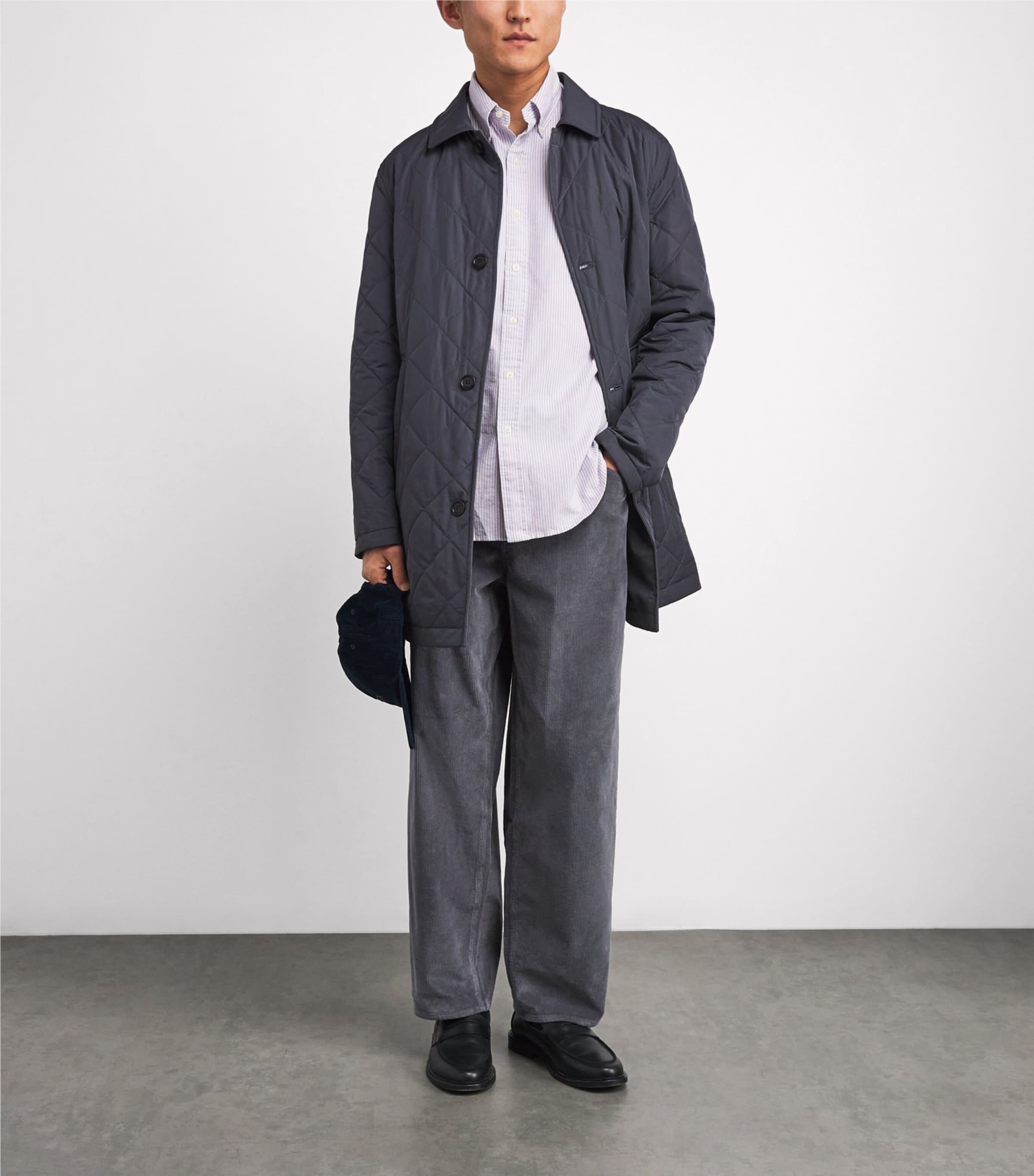 Cotton Striped Oxford Shirt PURPLE WHITE Image 2