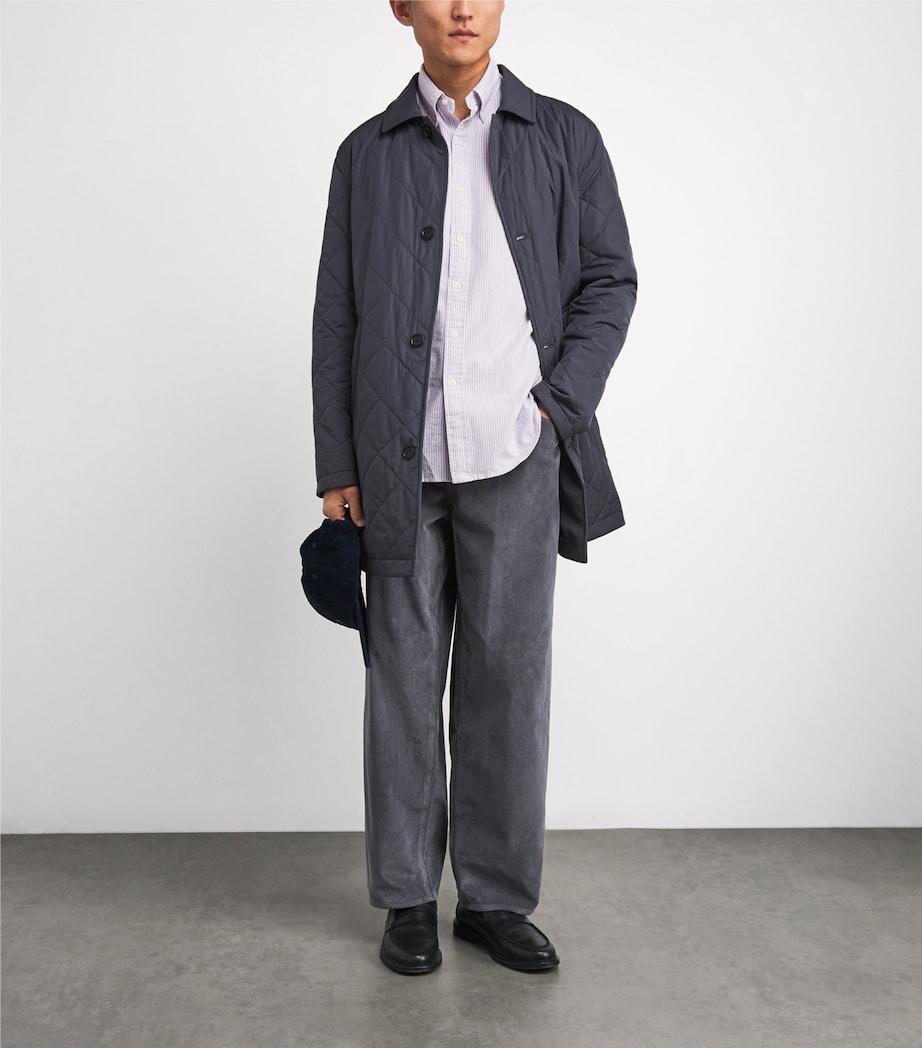 Cotton Striped Oxford Shirt PURPLE WHITE Image 2