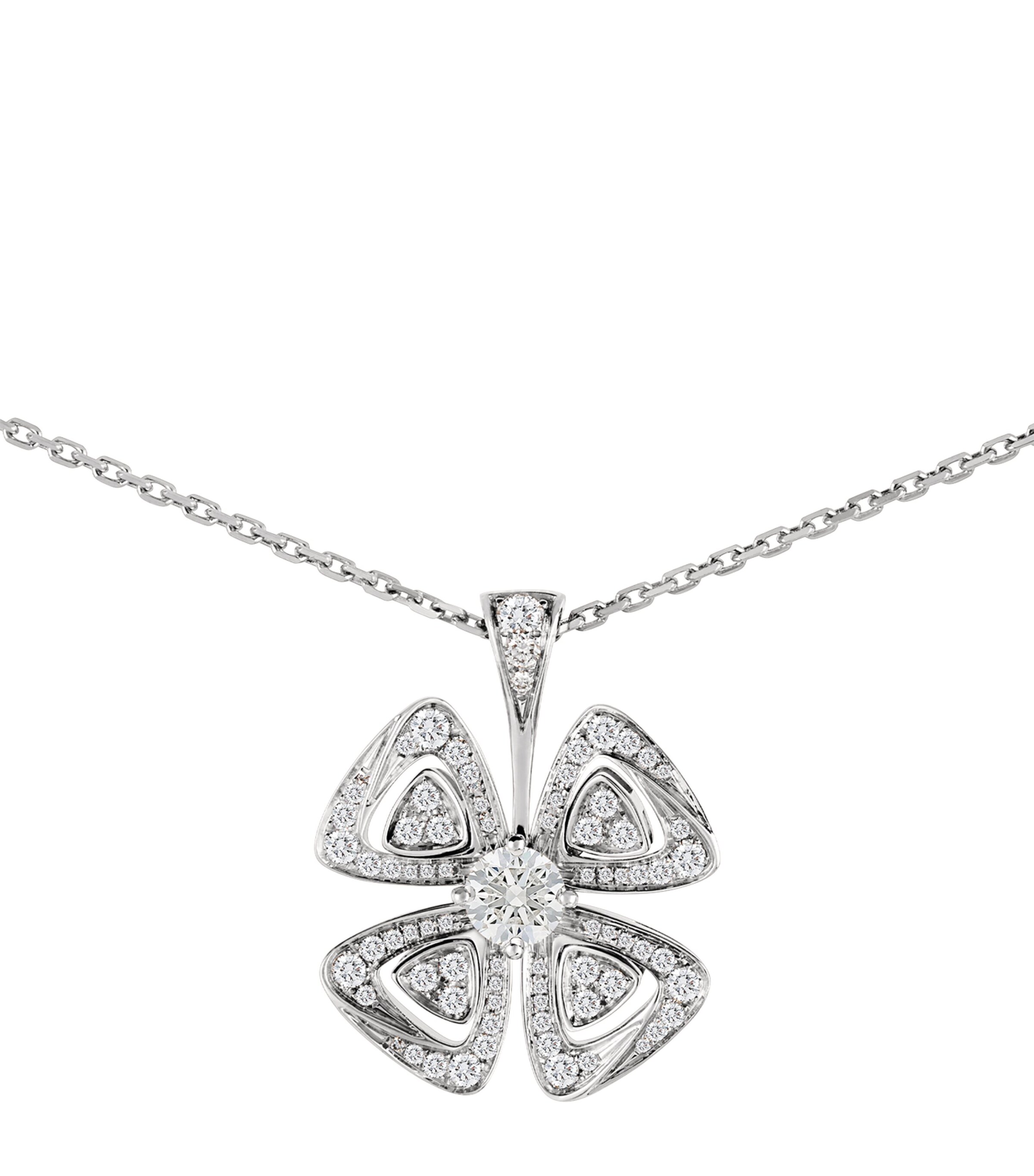 Bvlgari White Gold and Diamond Fiorever Necklace White Gold Image 4