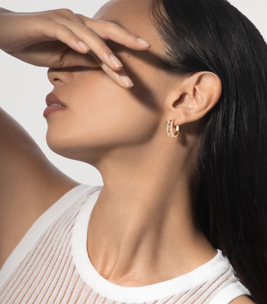 Messika Move Classique Yellow Gold and Diamond Hoop Earrings (0.52ct) Yellow Gold Image 2