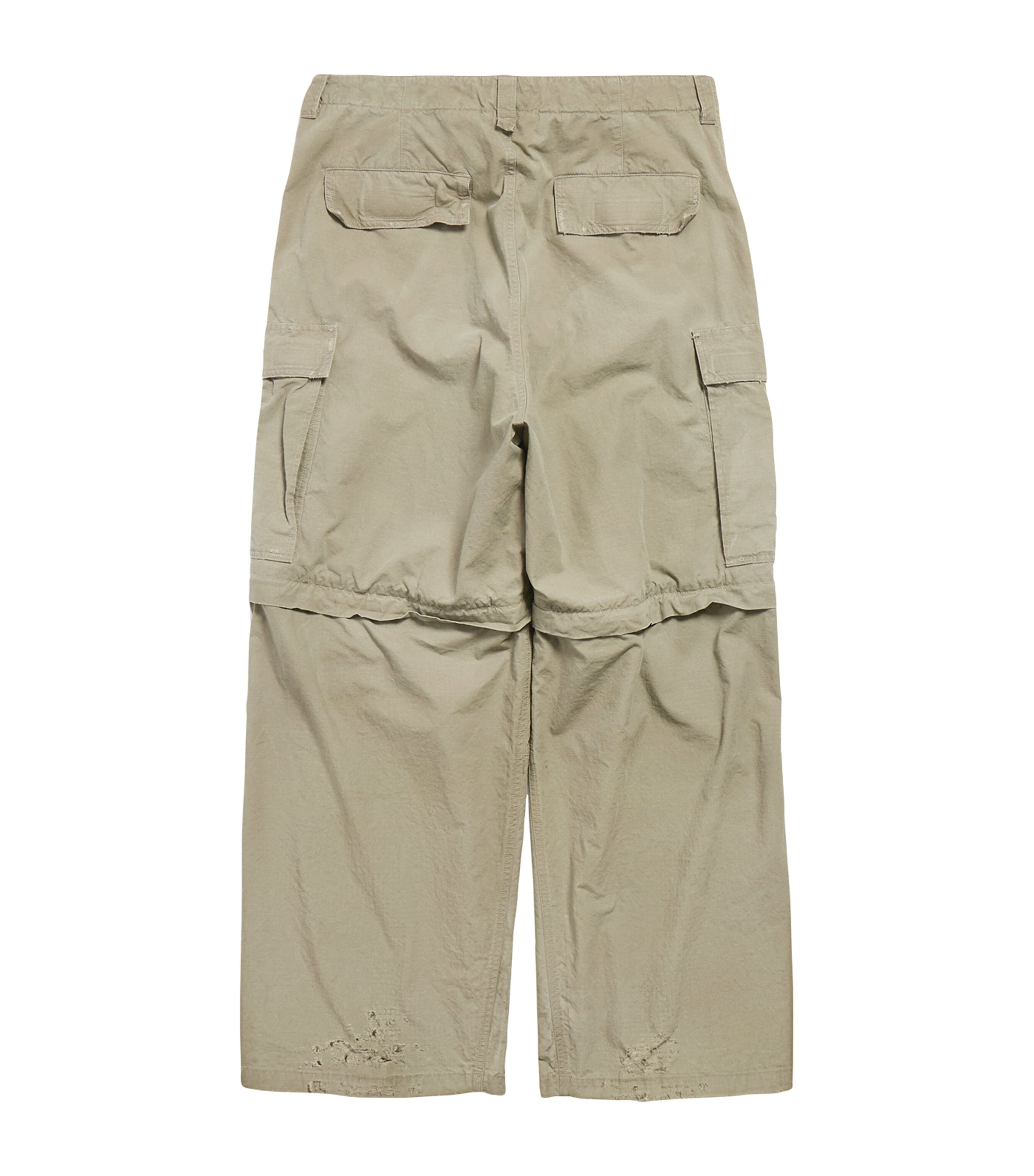 Balenciaga Beige Cotton Distressed Cargo Trousers | Harrods US