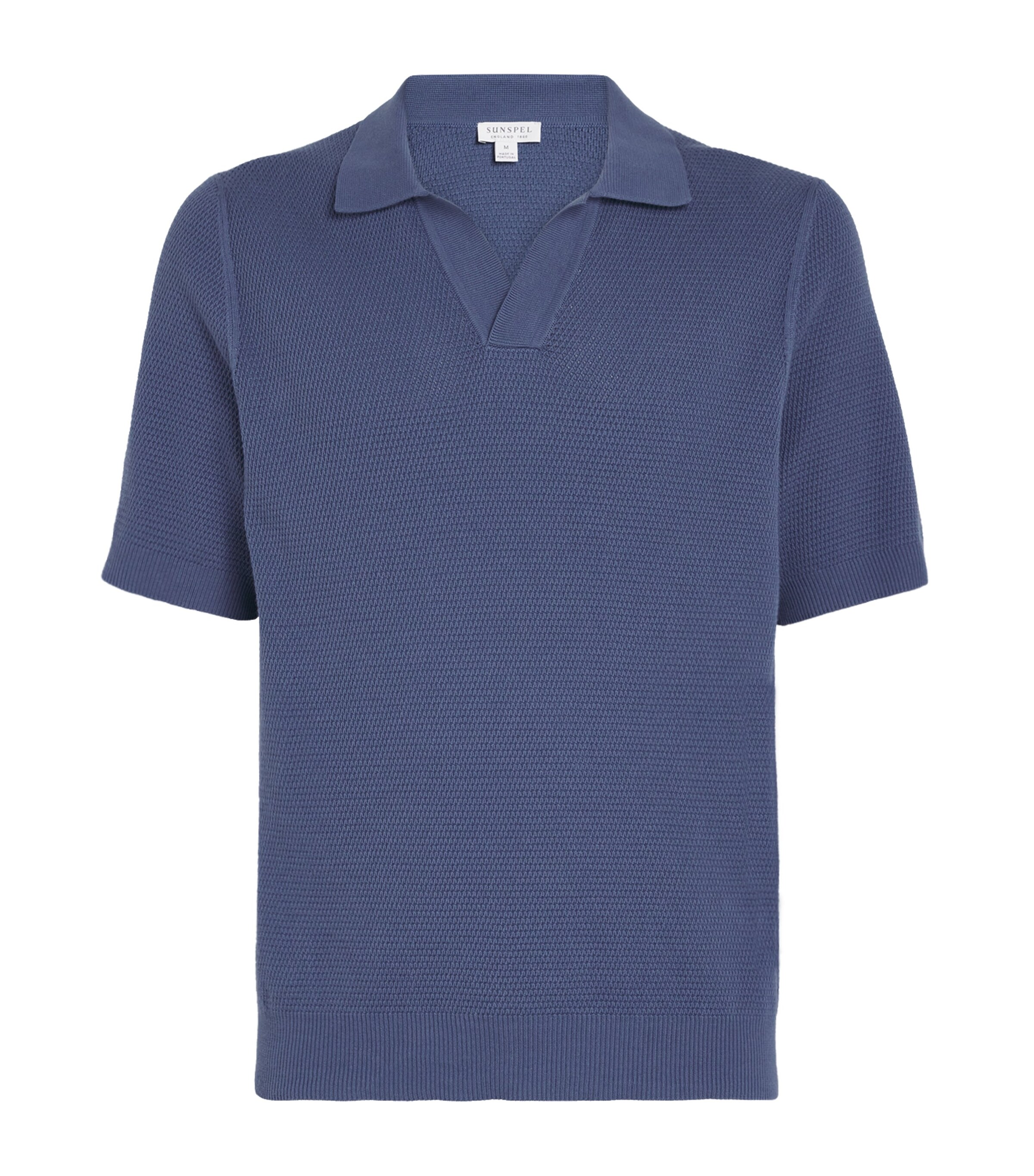 Cotton Knit Polo Shirt BUWC-SOFT DENIM Image 1