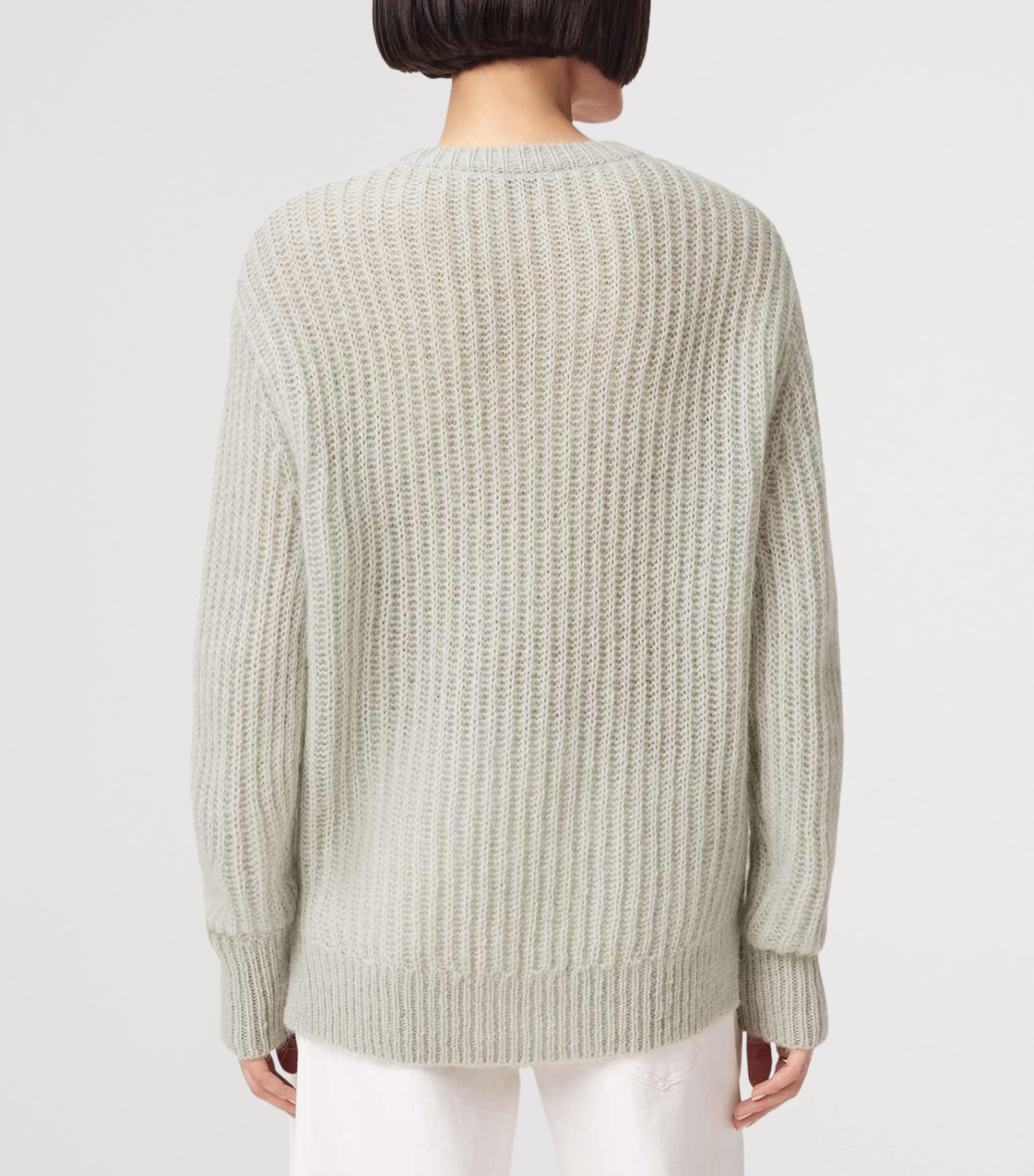 Wool-Blend Chain Sweater PALE LAUREL GREEN Image 6