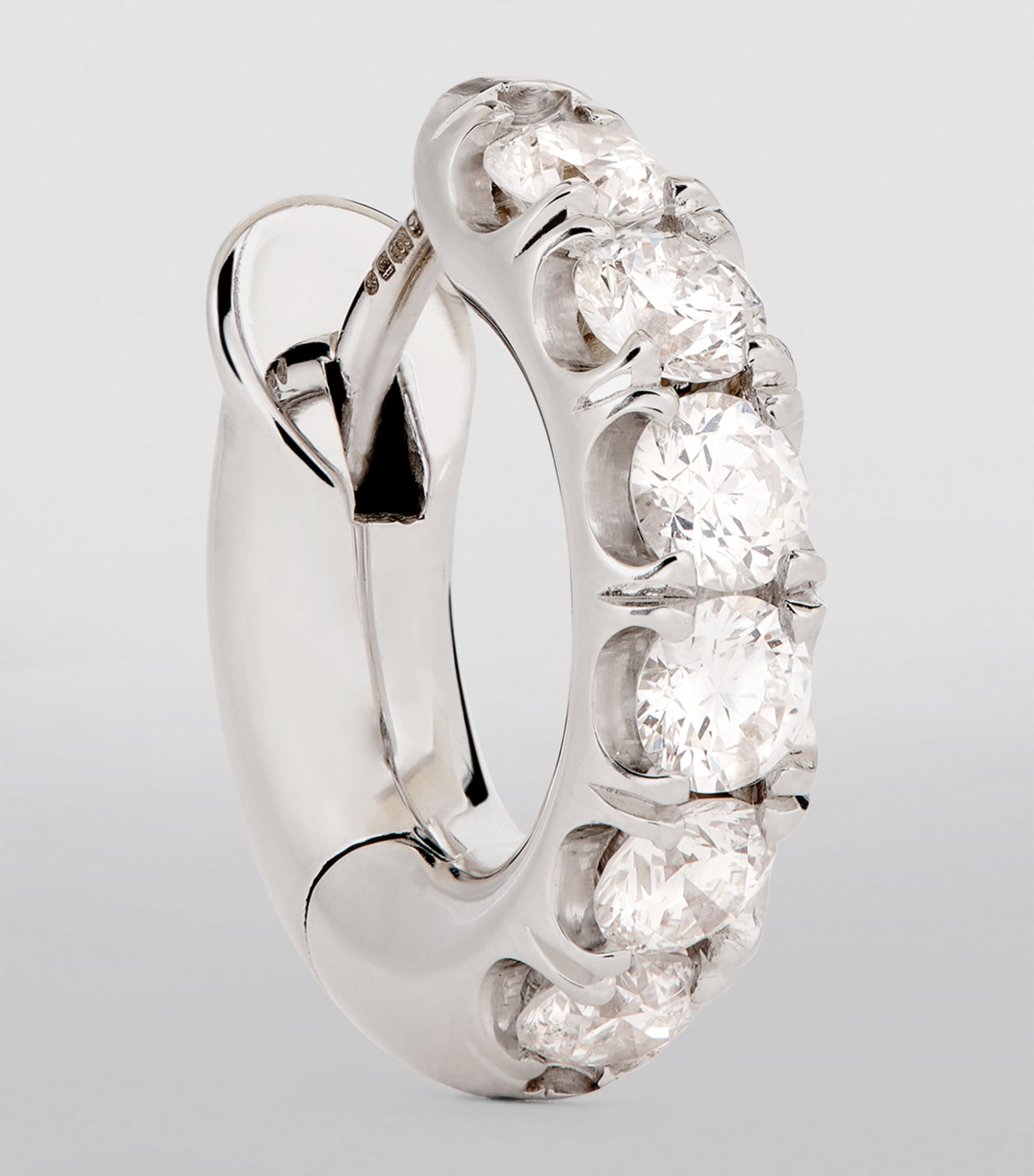 Spinelli Kilcollin White Gold and Pavé White Diamond Macro Single Hoop Earring White Gold Image 2