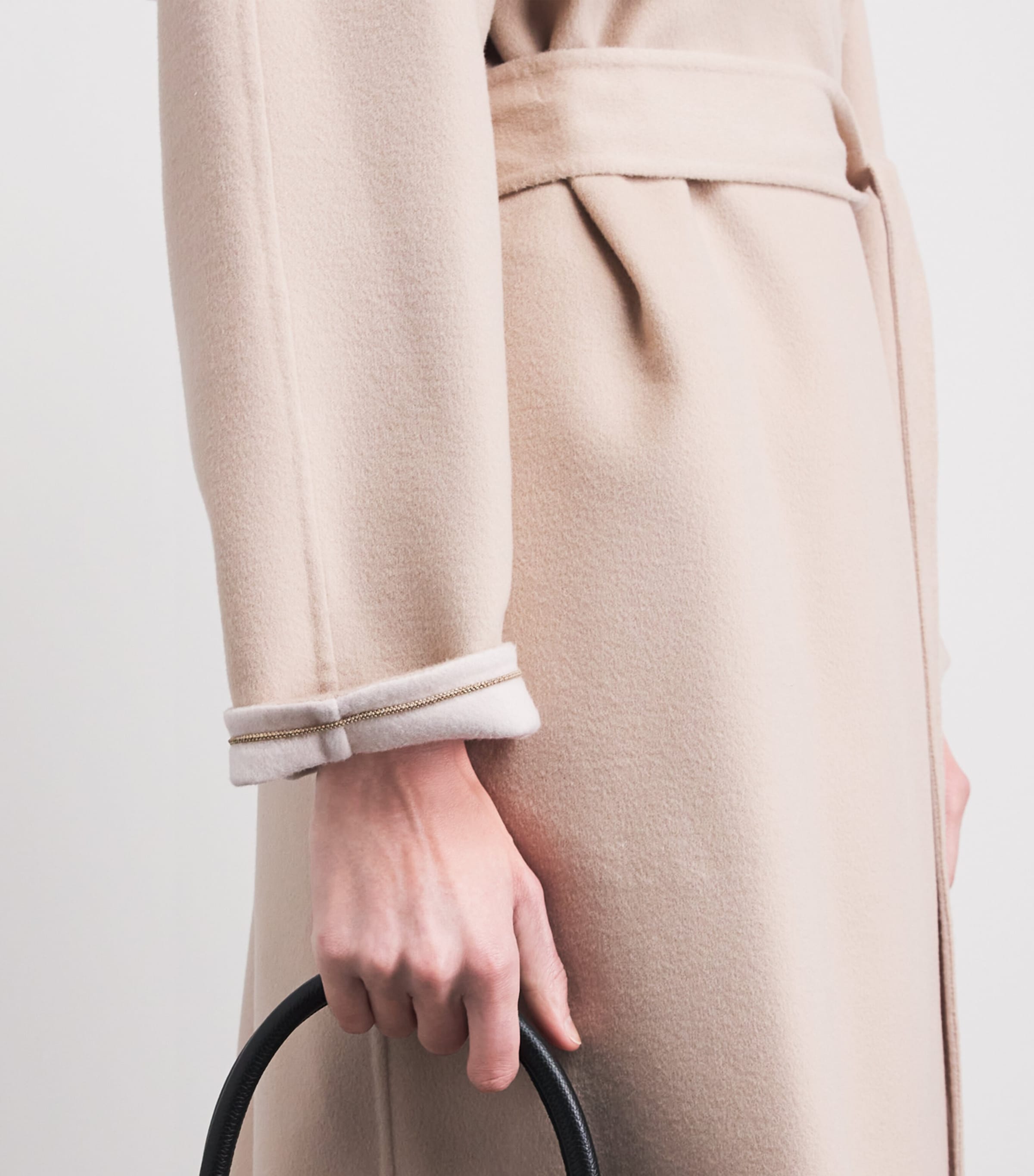 Fabiana Filippi Womens Virgin Wool Trench Coat Kasha Image 4
