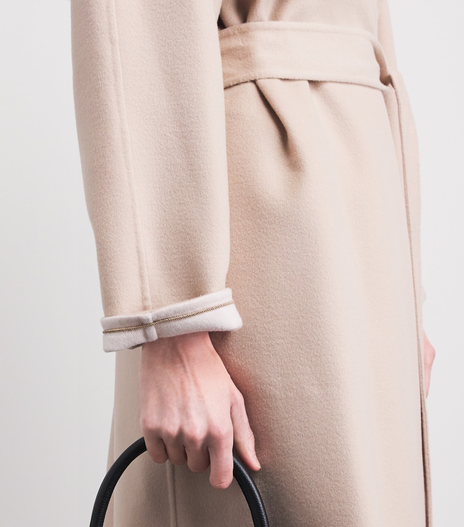 Fabiana Filippi Womens Virgin Wool Trench Coat Kasha Image 4
