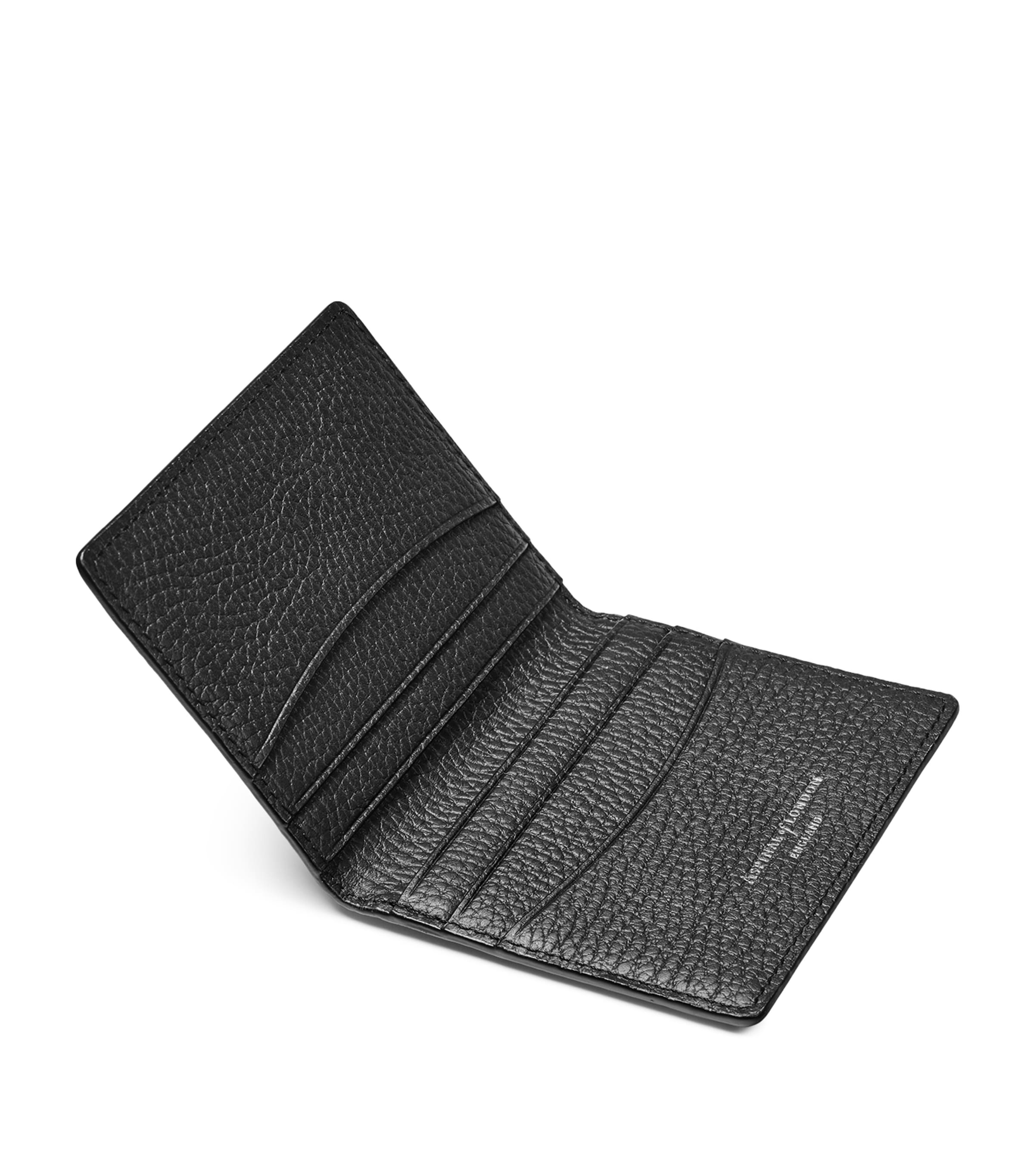Leather Folded Card Holder BLACK Image 4