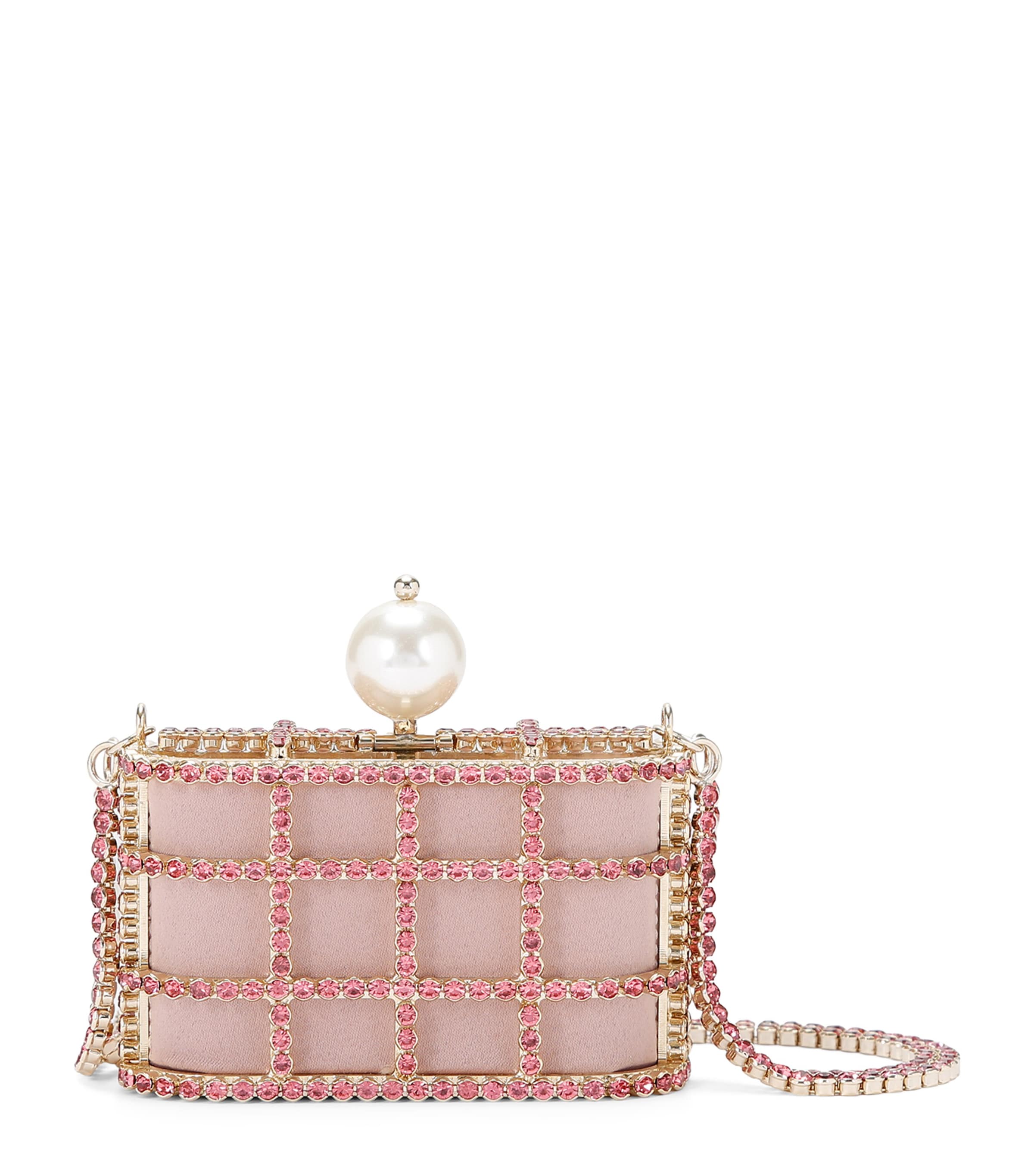 Rosantica Mini Crystal-embellished Holli Cross-body Bag In Pink