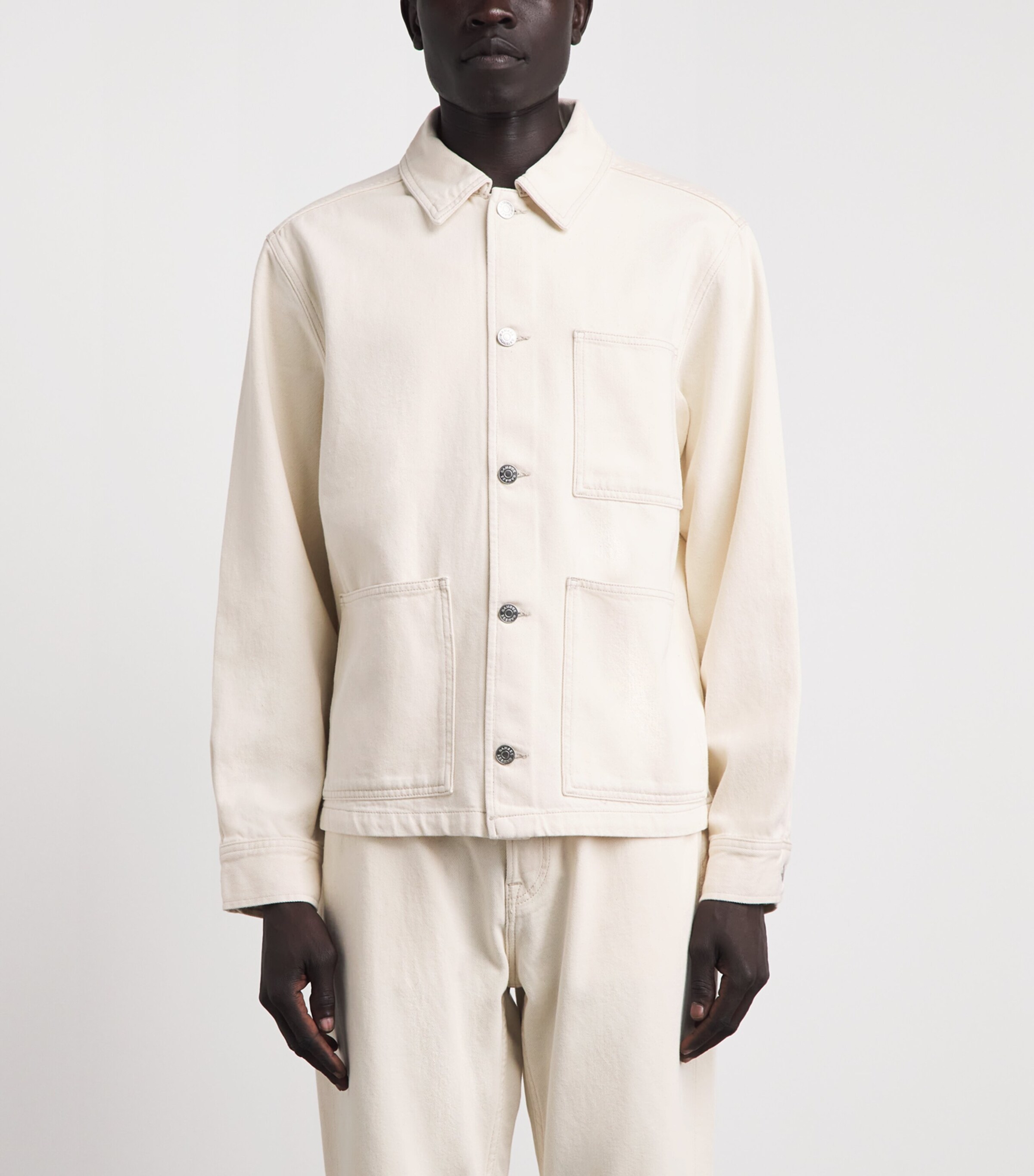 Samsøe Samsøe Mens Organic Cotton Sachore Overshirt Soft Natural Image 4