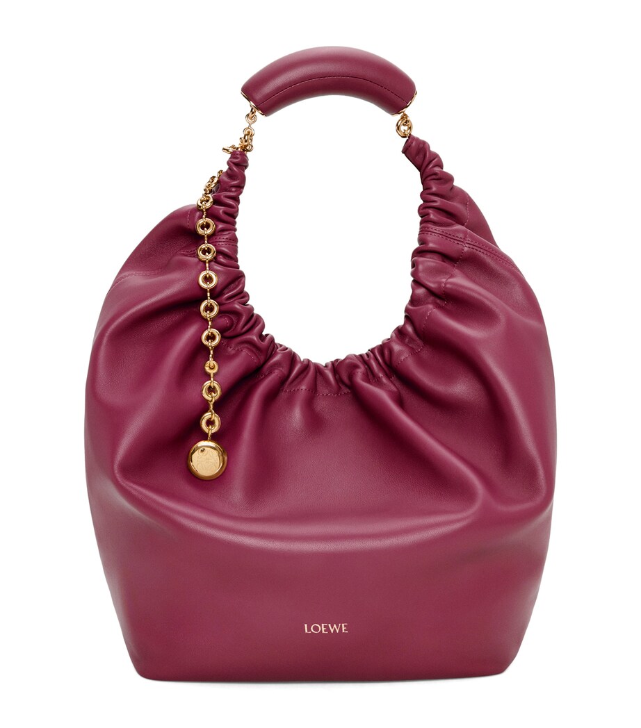Medium Leather Squeeze Top-Handle Bag CRIMSON Image 1