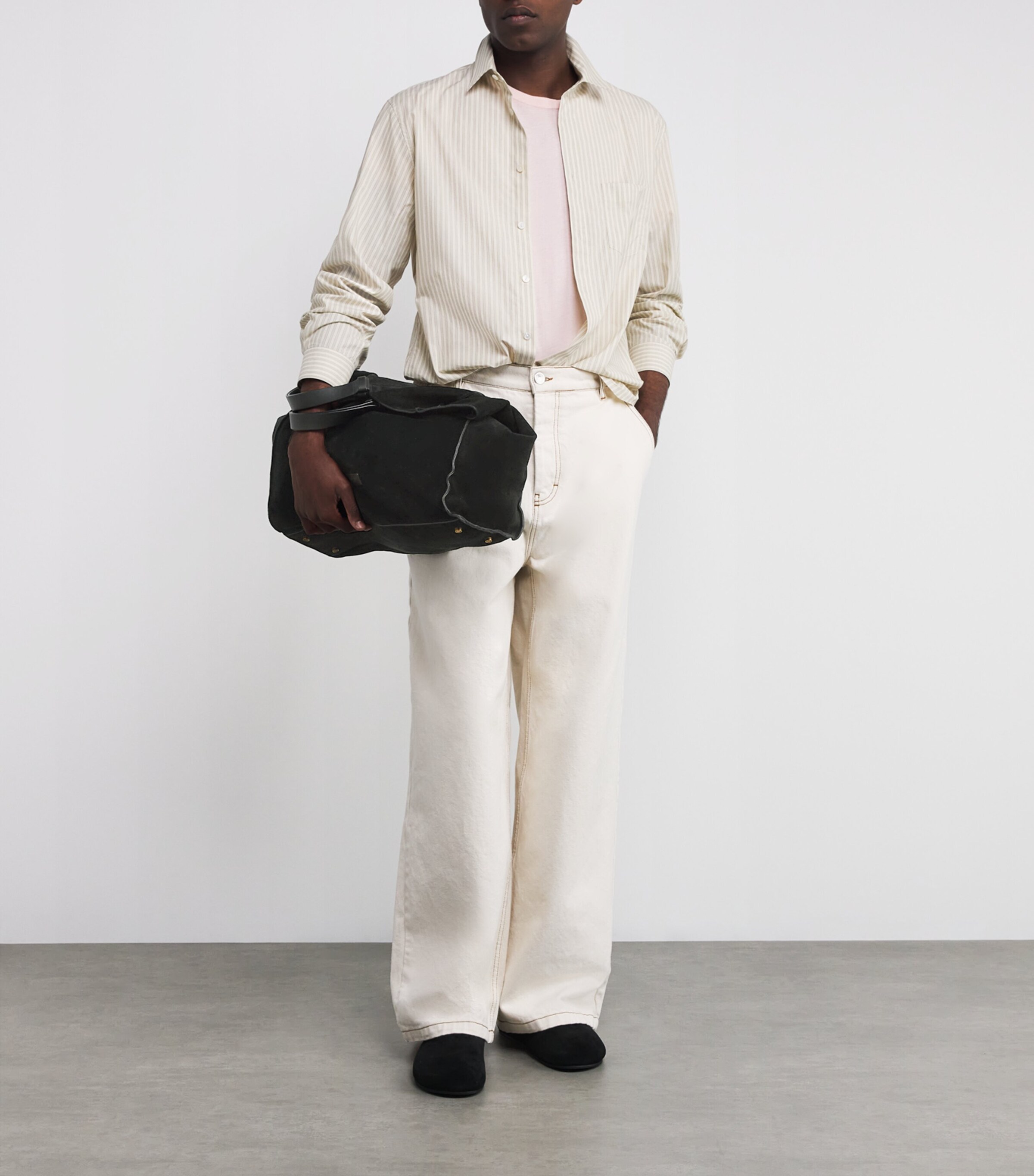 Suede Leather-Trim Tote Bag UC001 Image 2