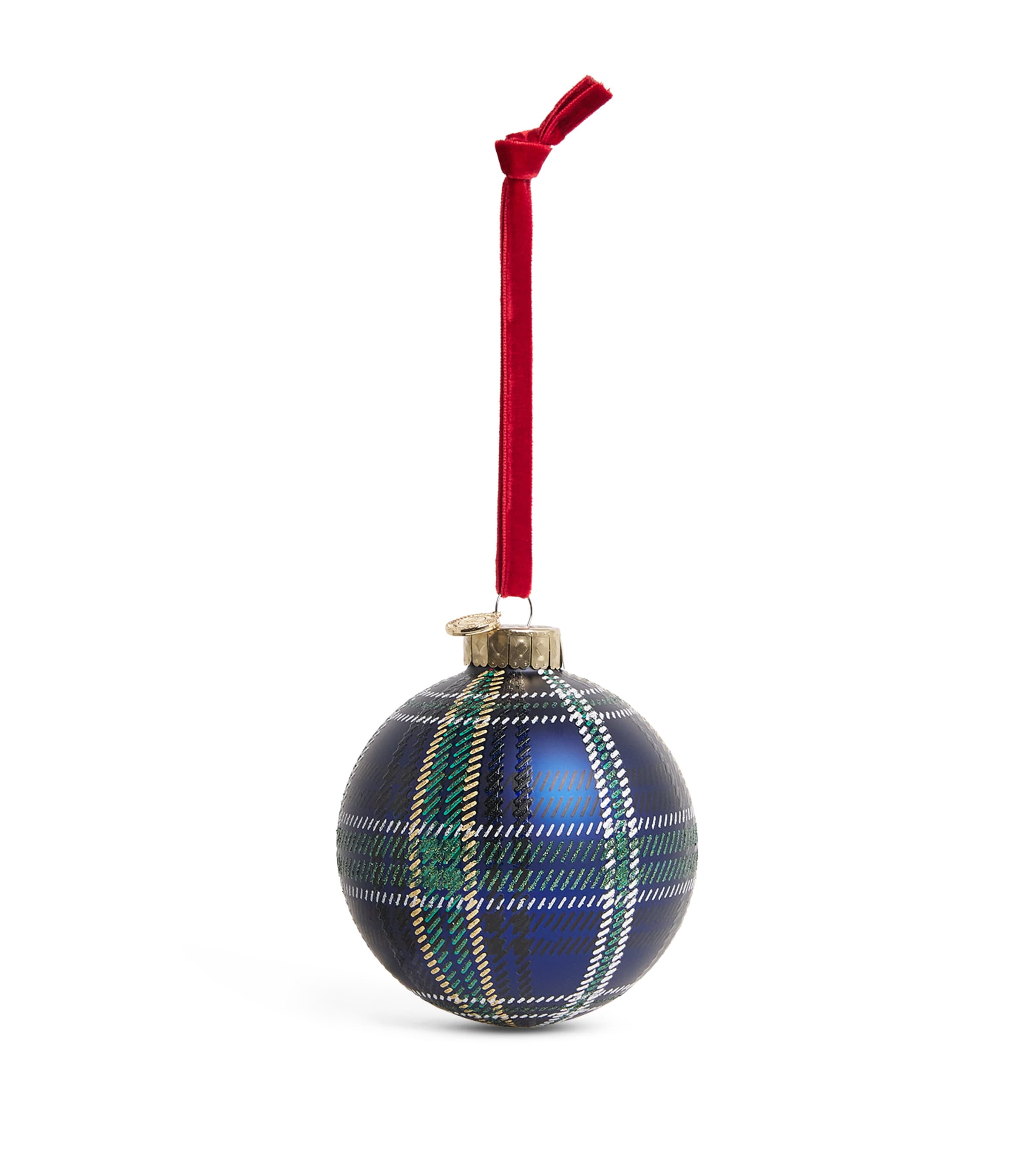 Harrods Tartan Bauble Green Image 1