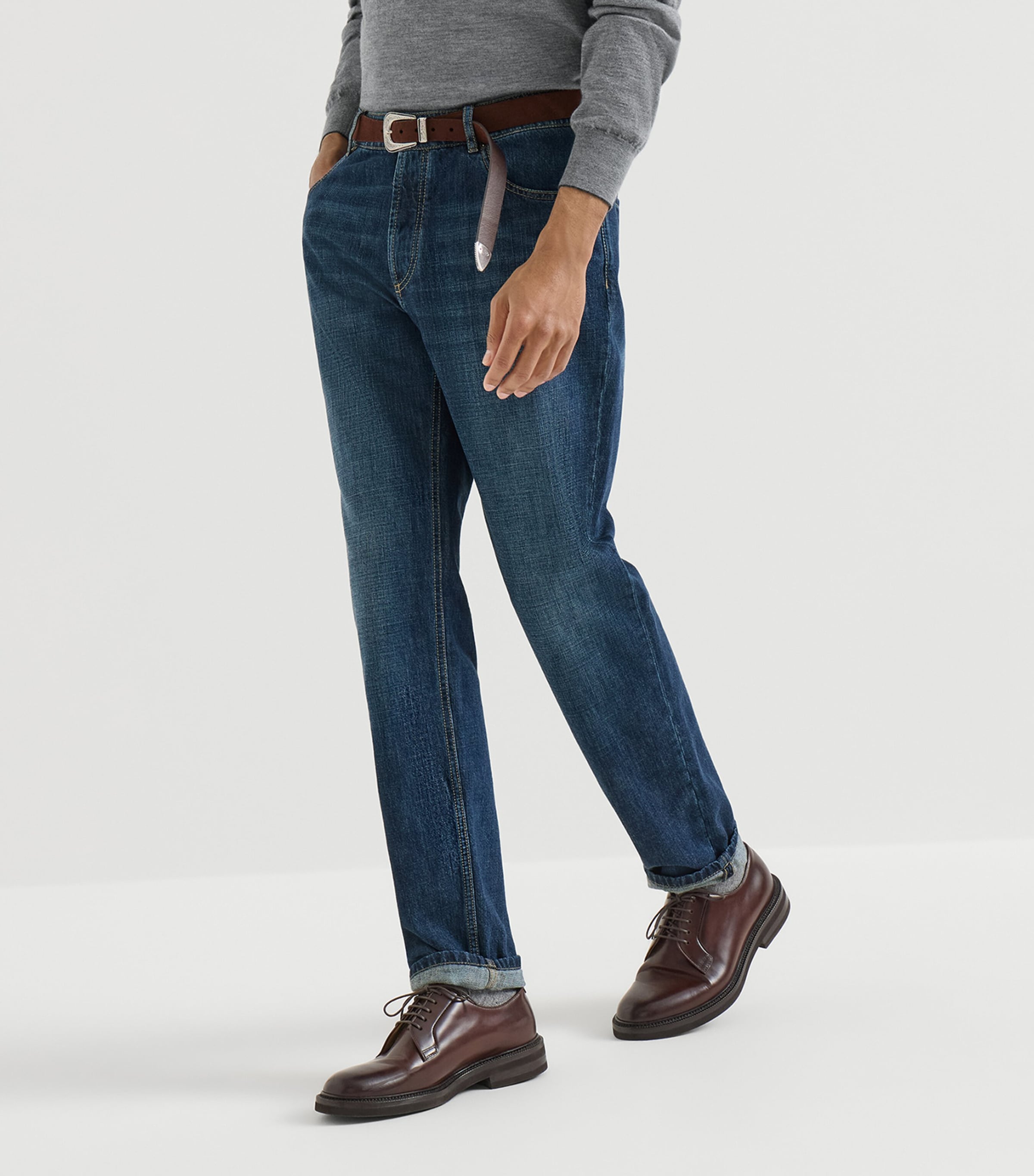 Brunello Cucinelli Mens Slim-Leg Jeans Image 4