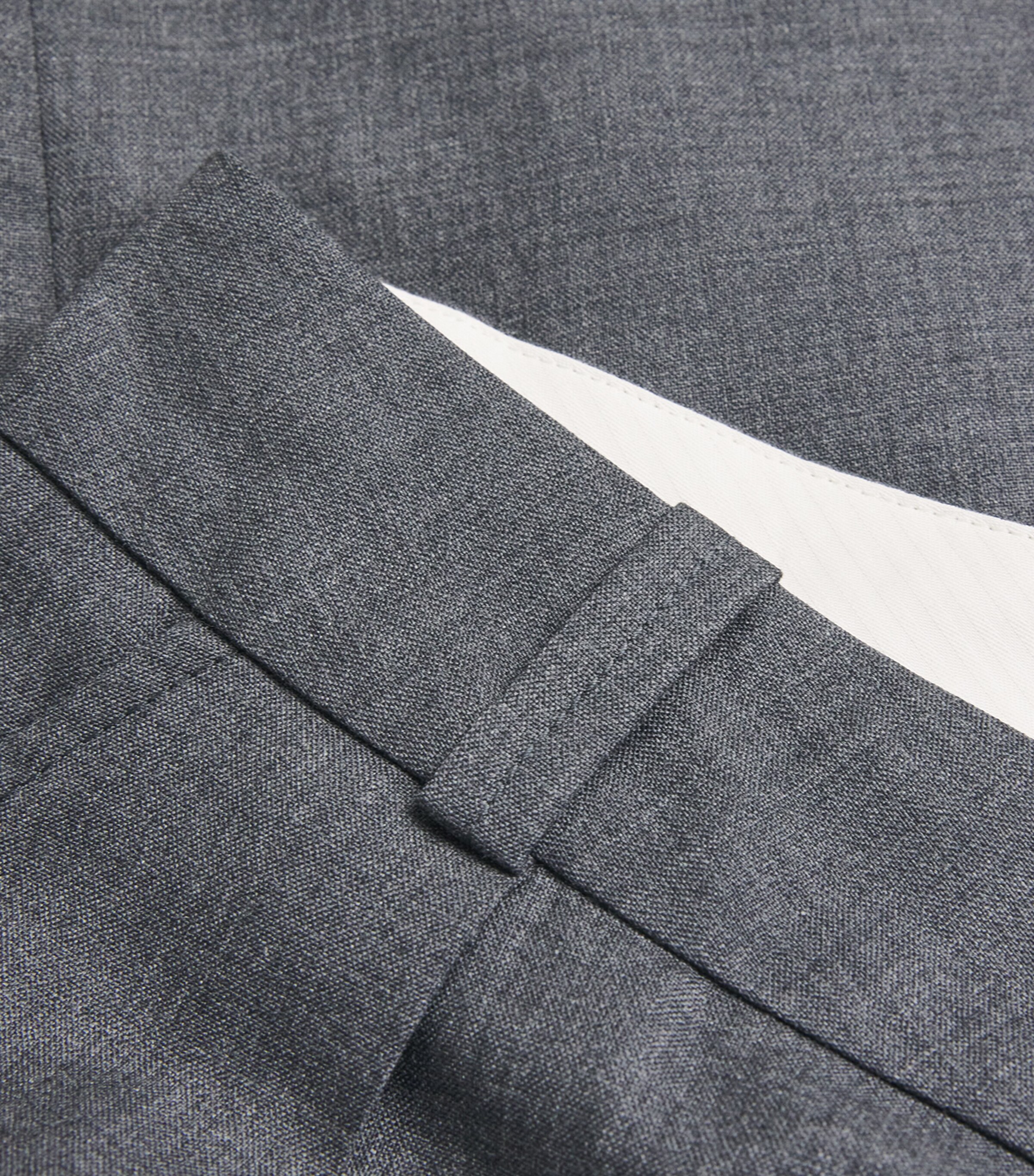 Wool Dropped Crotch Tailored Trousers MU099 GREY MELANGE Image 5