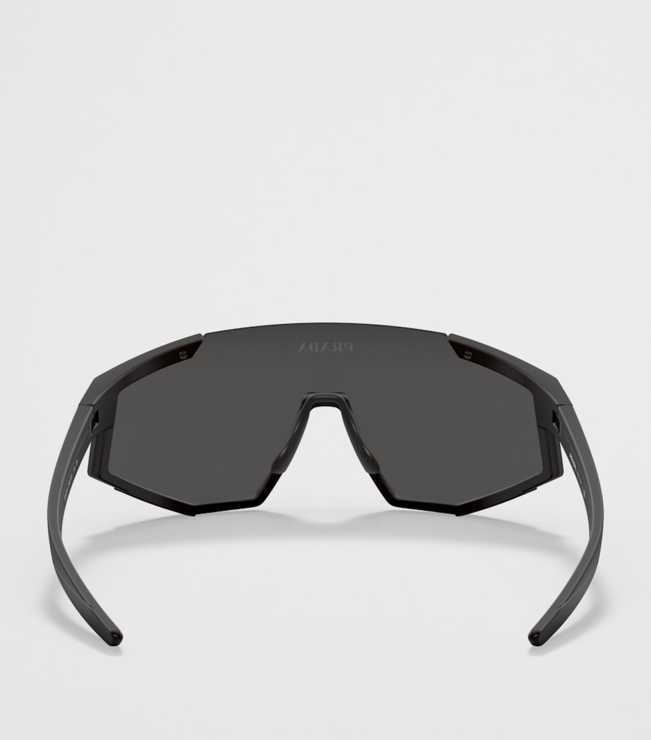 Prada Linea Rossa Shield Pillow Sunglasses Black Image 4