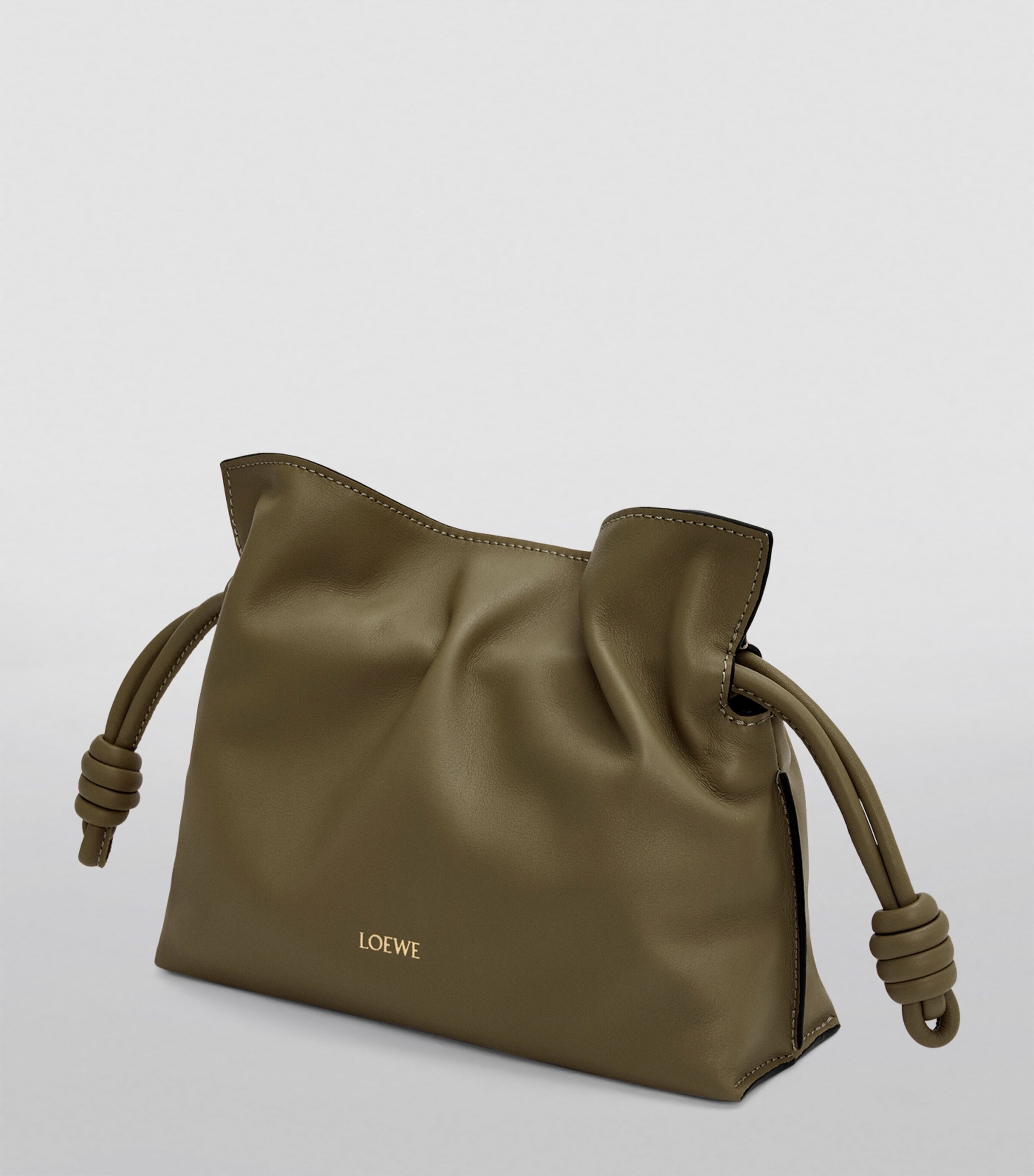 Mini Leather Flamenco Purse DARK KHAKI GREEN Image 5