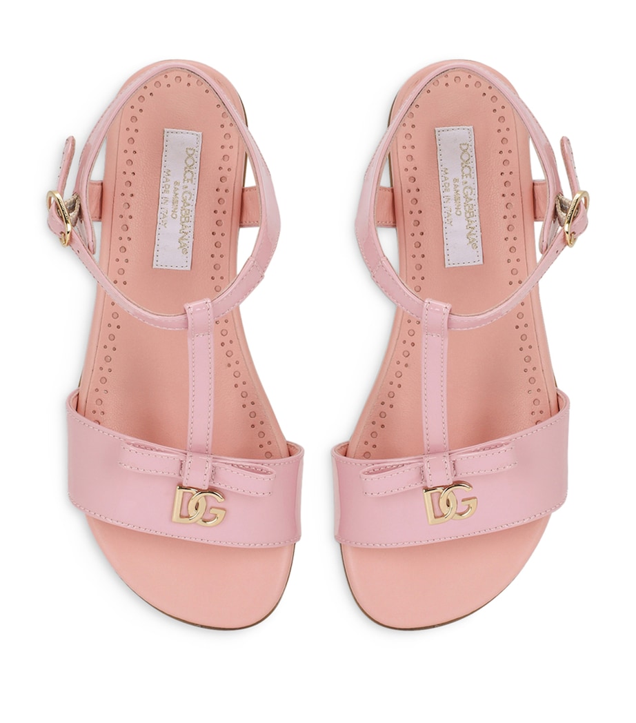Leather DG Logo Sandals 80416-PINK 1 Image 3