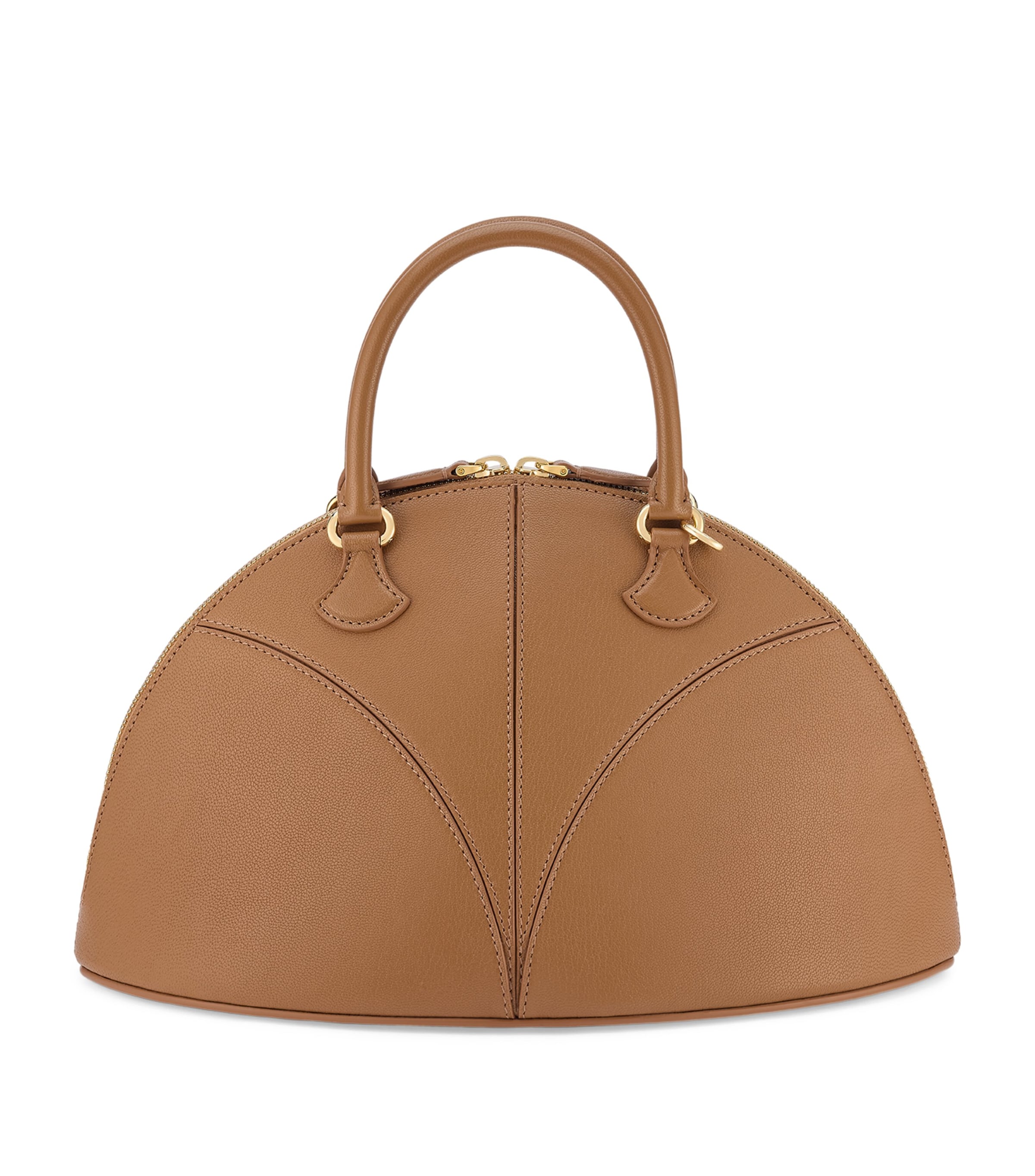 Medium Leather Marquise Top-Handle Bag BROWN Image 1