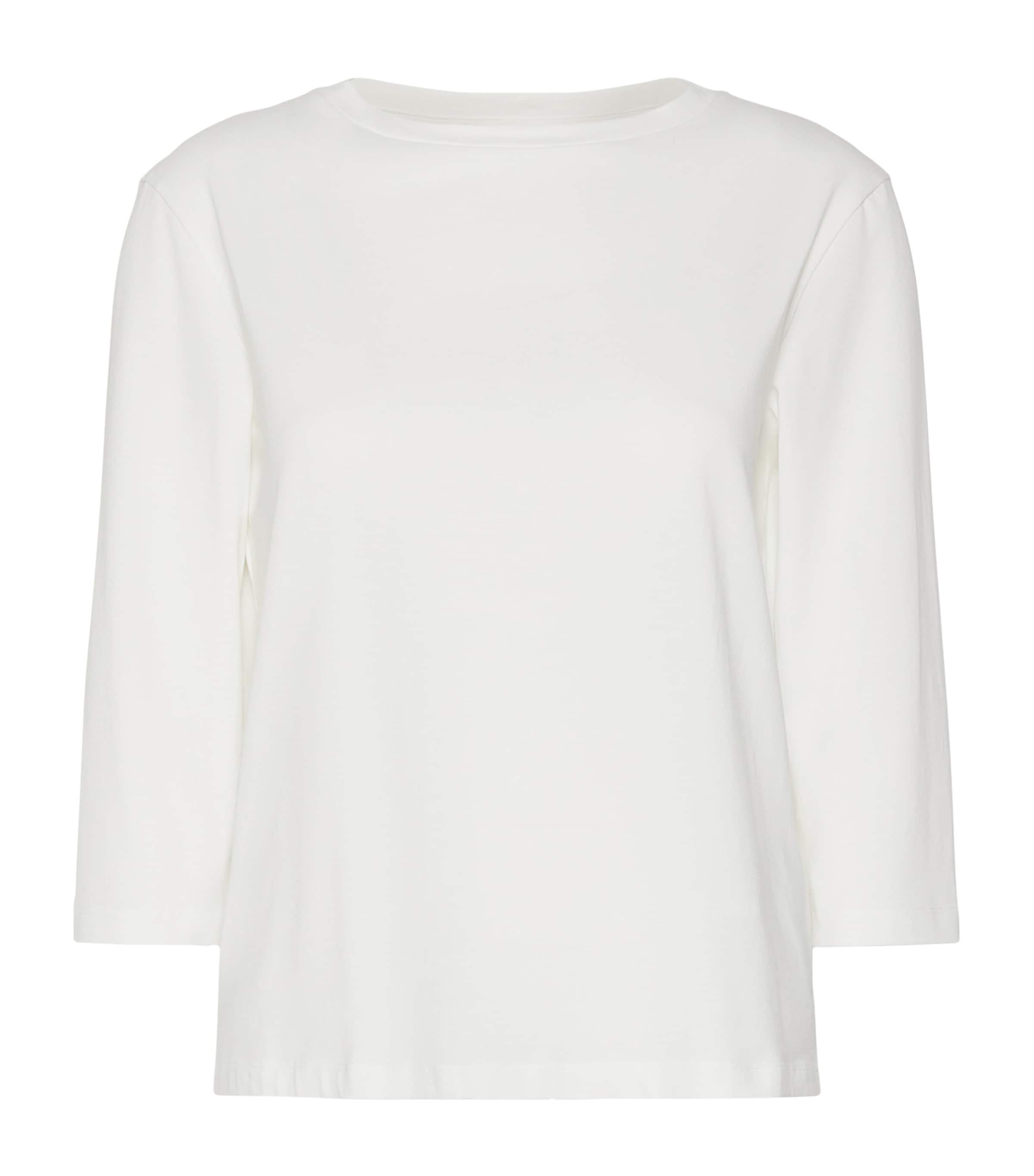 Weekend Max Mara Womens Stretch-Cotton Long-Sleeve T-Shirt White Image 1