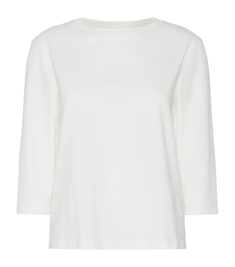Weekend Max Mara Womens Stretch-Cotton Long-Sleeve T-Shirt White Image 1