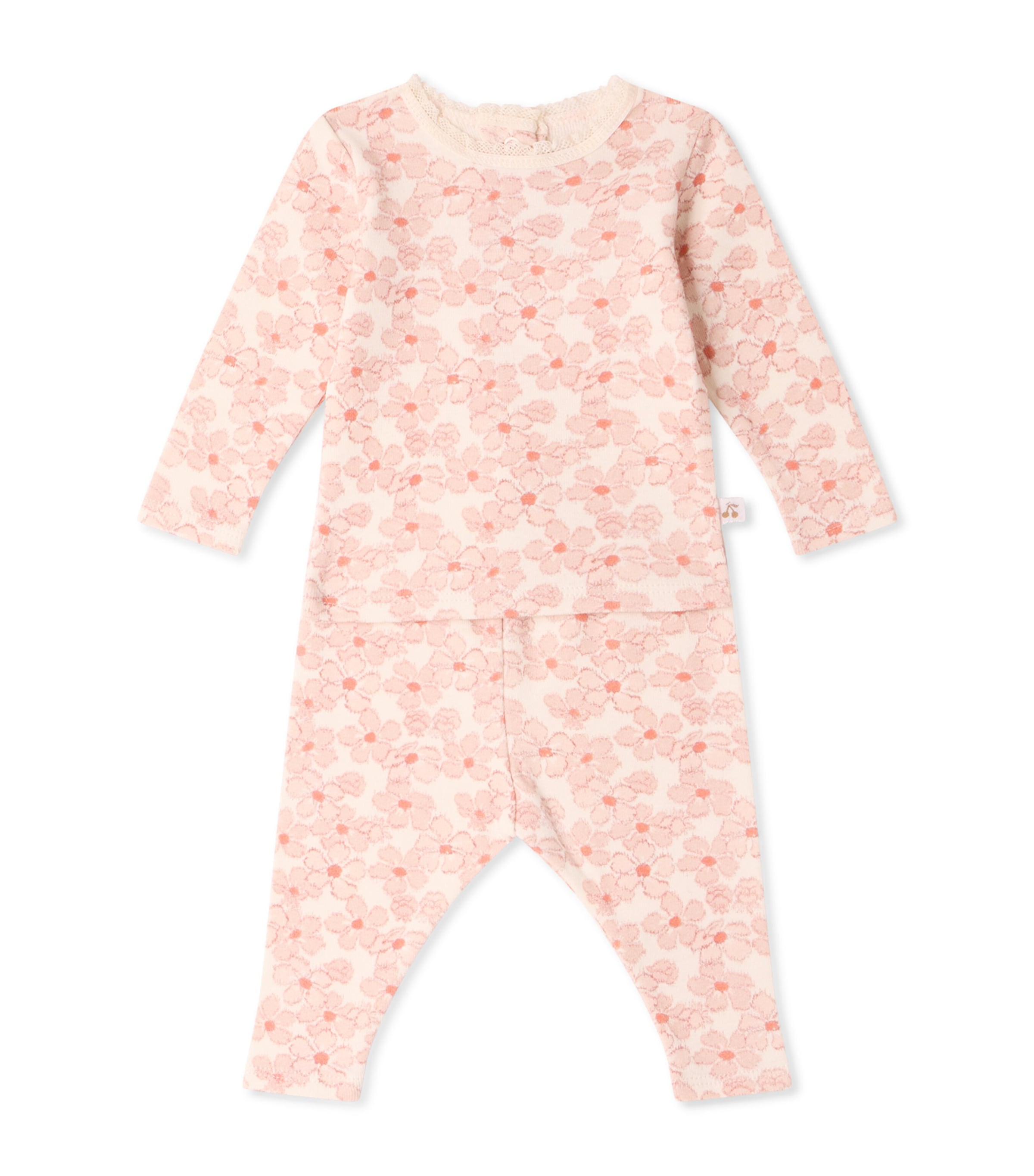 Bonpoint Cotton Floral Pyjama Set (1-18 Months) Fleurs Rose Image 1