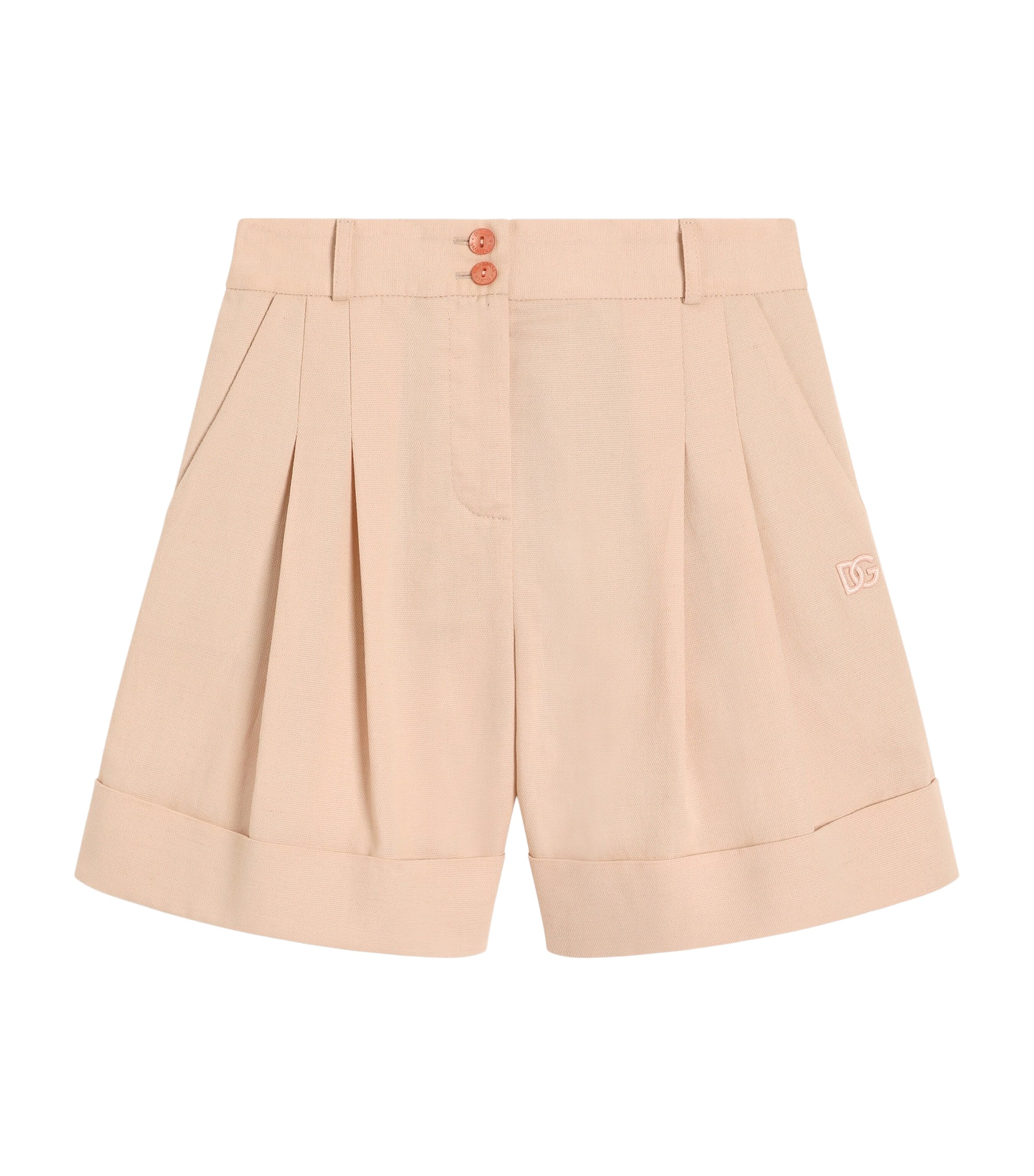 Dolce&Gabbana Kids Cotton-Blend Bermuda Shorts (8-12+ Years) Rosy Beige Image 1