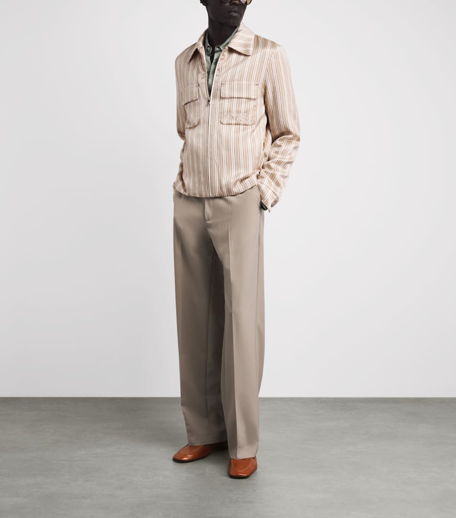 AMIRI Mens Stripe Logo Jacket Alabaster Image 2