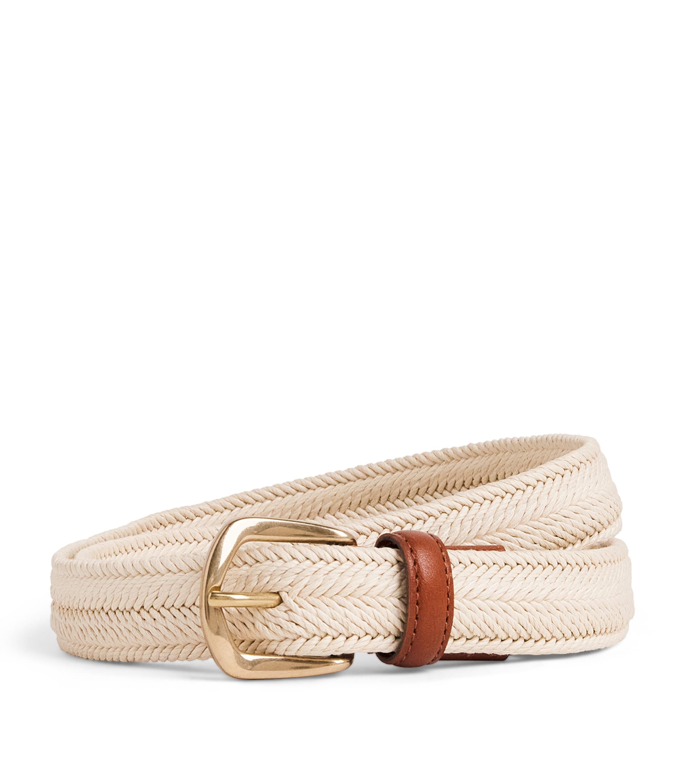 Eleventy Cotton Woven Belt Sabbia Image 1