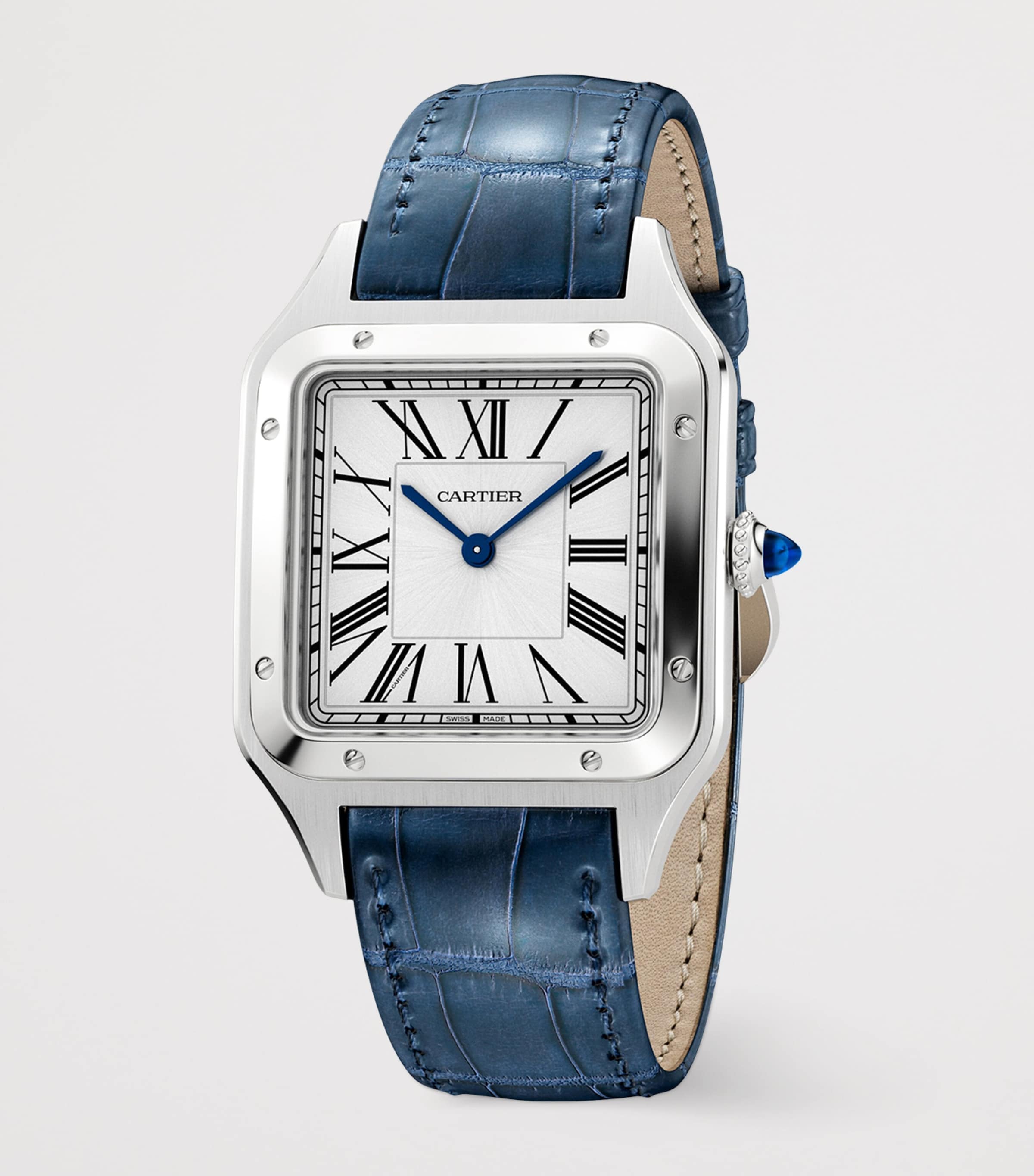 Large Stainless Steel Santos-Dumont Watch 31.4mm STEEL Image 3