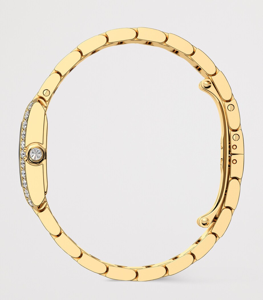 Cartier Small Yellow Gold and Diamond Tank Française Watch 21.2mm Golden Image 2