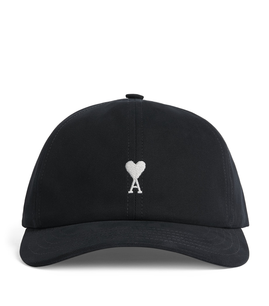 AMI Paris Embroidered Logo Baseball Cap Noir Image 1