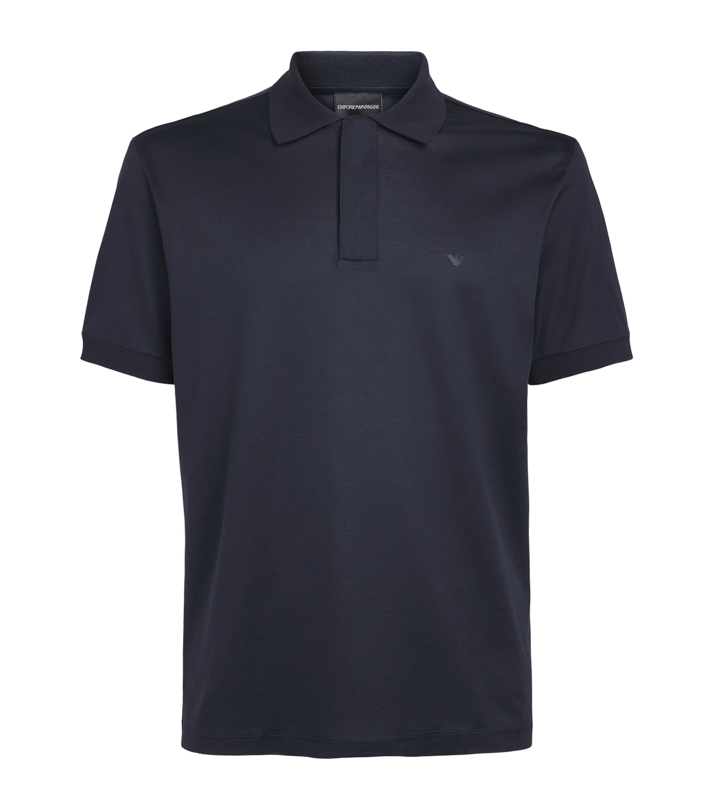 Emporio Armani Mens Concealed-Placket Logo Polo Shirt Image 1