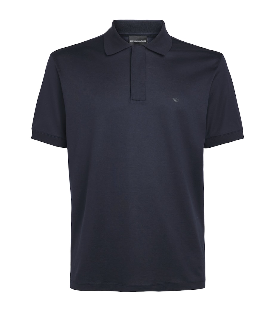 Emporio Armani Mens Concealed-Placket Logo Polo Shirt Image 1