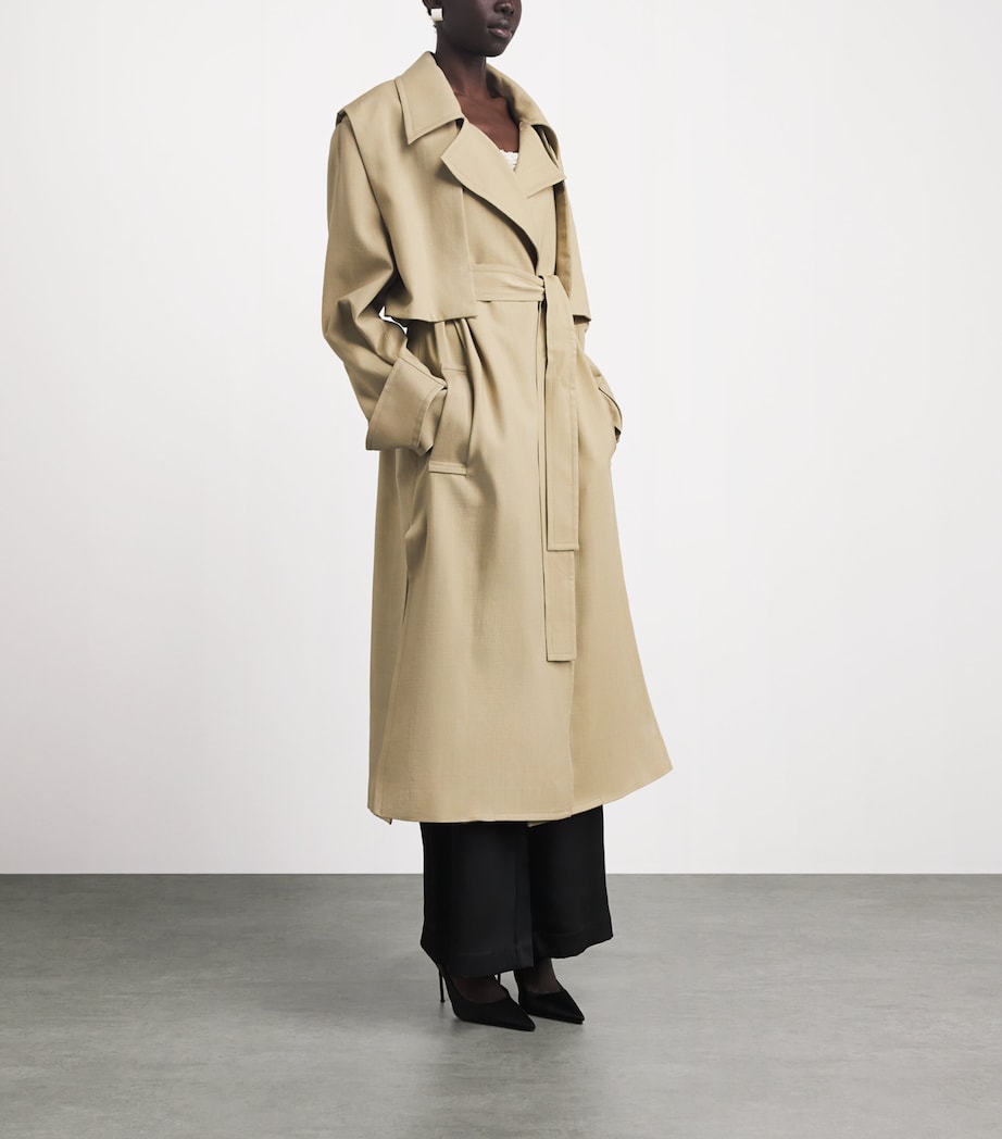 CAMILLA AND MARC Womens Wool Omar Trench Coat Sand Image 4