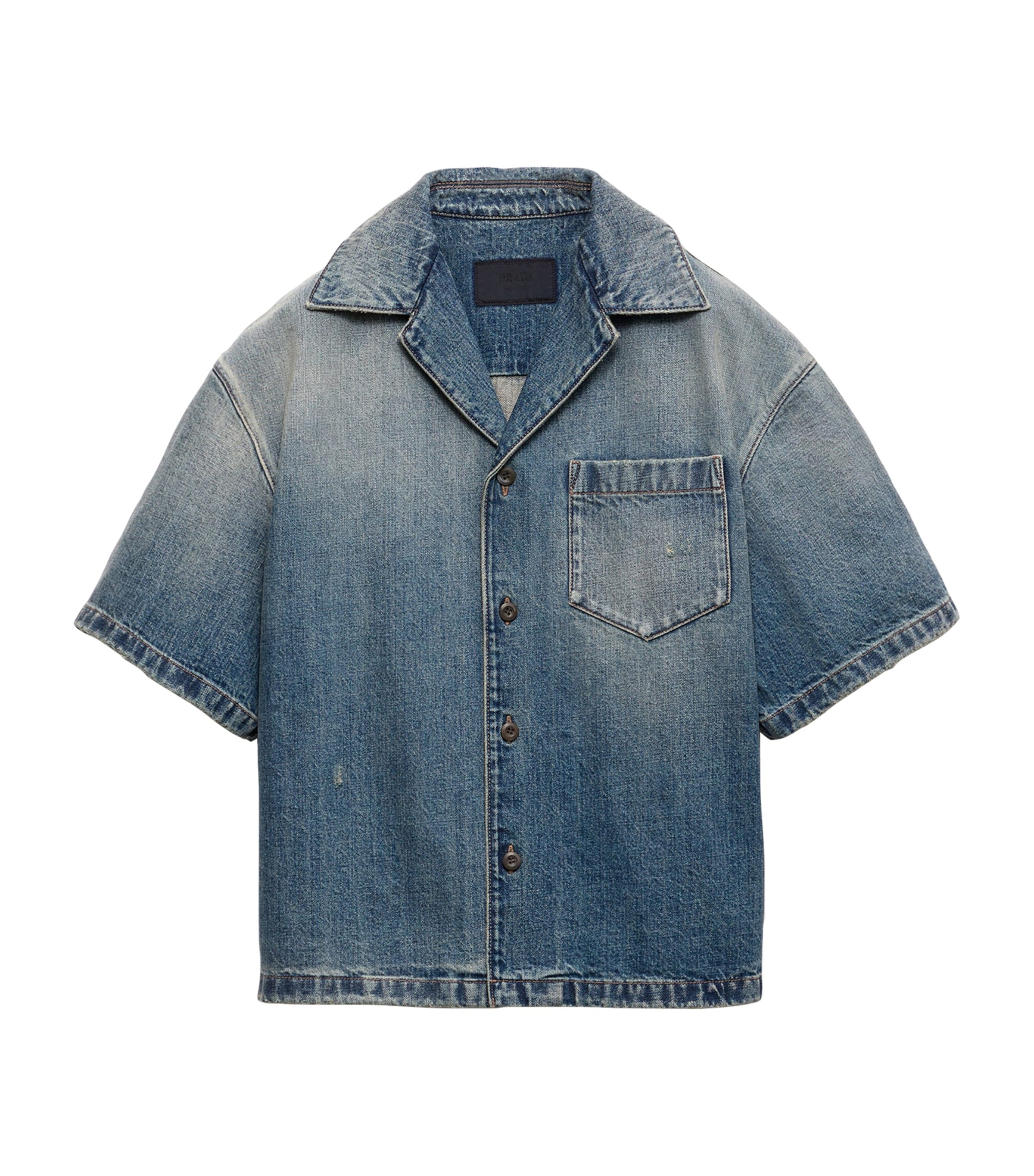 Prada Blue Denim Bowling Shirt | Harrods UK