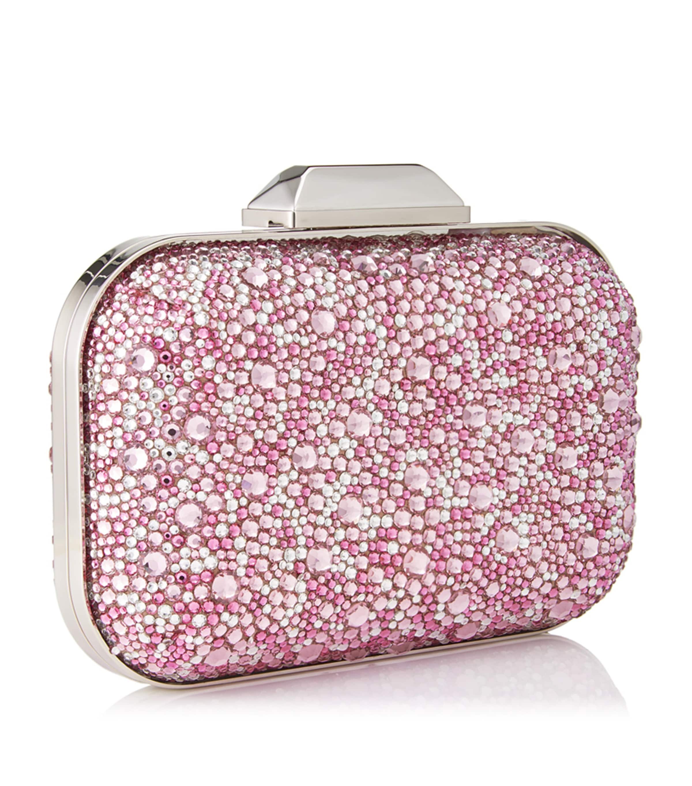 Crystal-Embellished Cloud Clutch Bag ROSE MIX Image 3