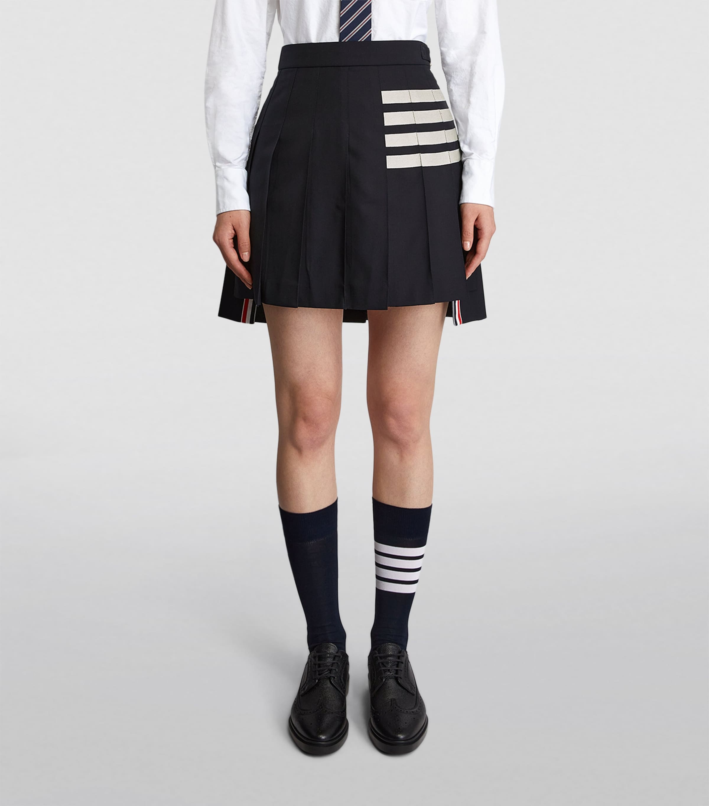 Pleated Mini Skirt NAVY Image 3