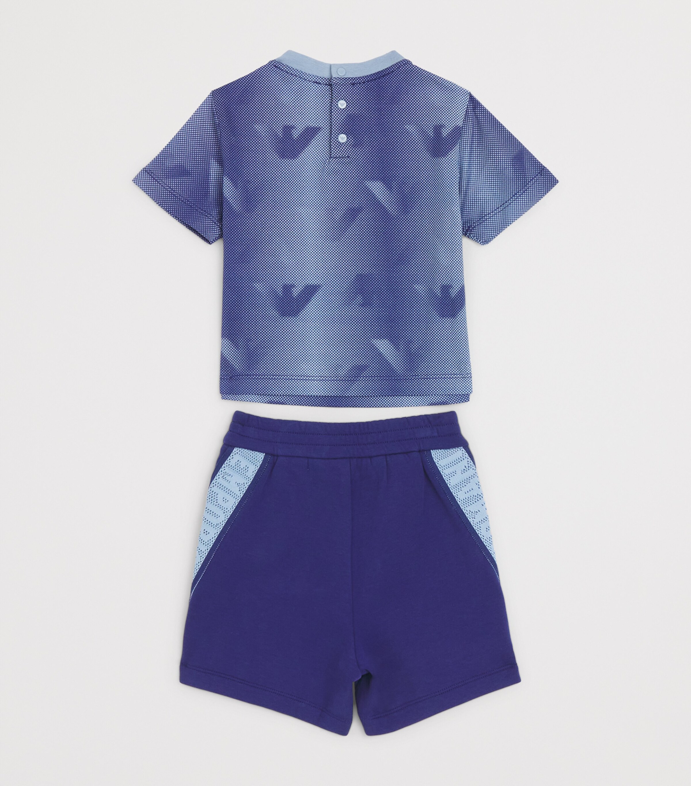 Emporio Armani Kids Logo T-Shirt and Shorts Set (6-36 Months) Soft Chambray Image 2