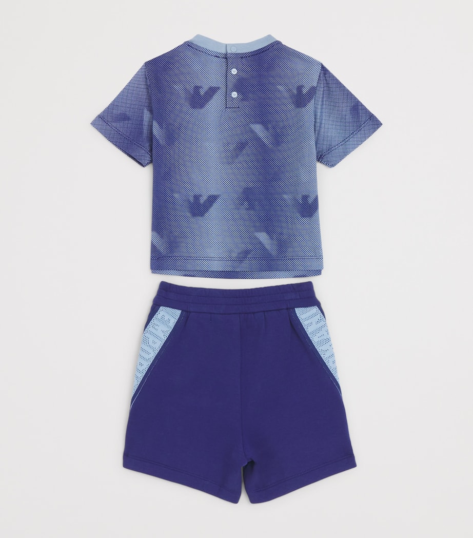 Emporio Armani Kids Logo T-Shirt and Shorts Set (6-36 Months) Soft Chambray Image 2