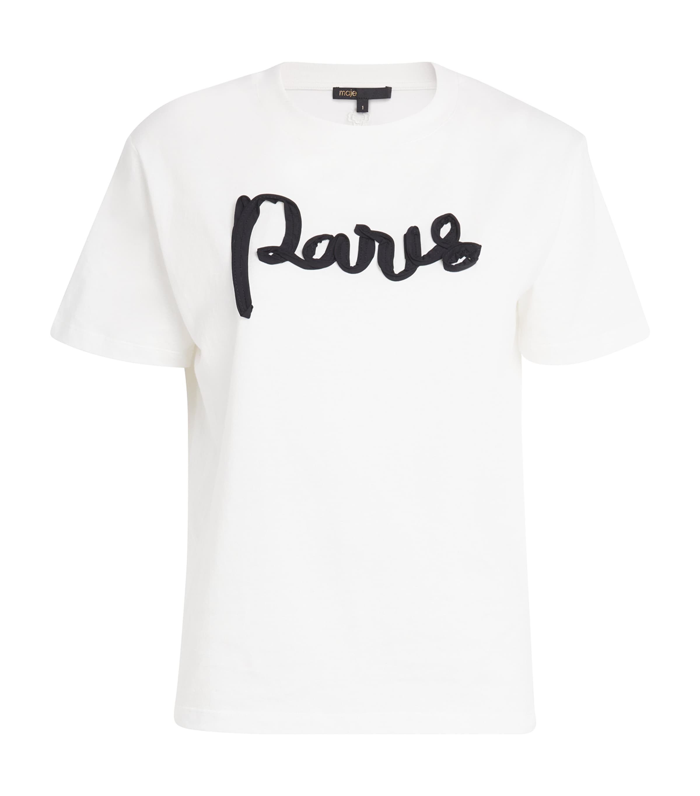 Maje Embroidered Paris T-shirt In White
