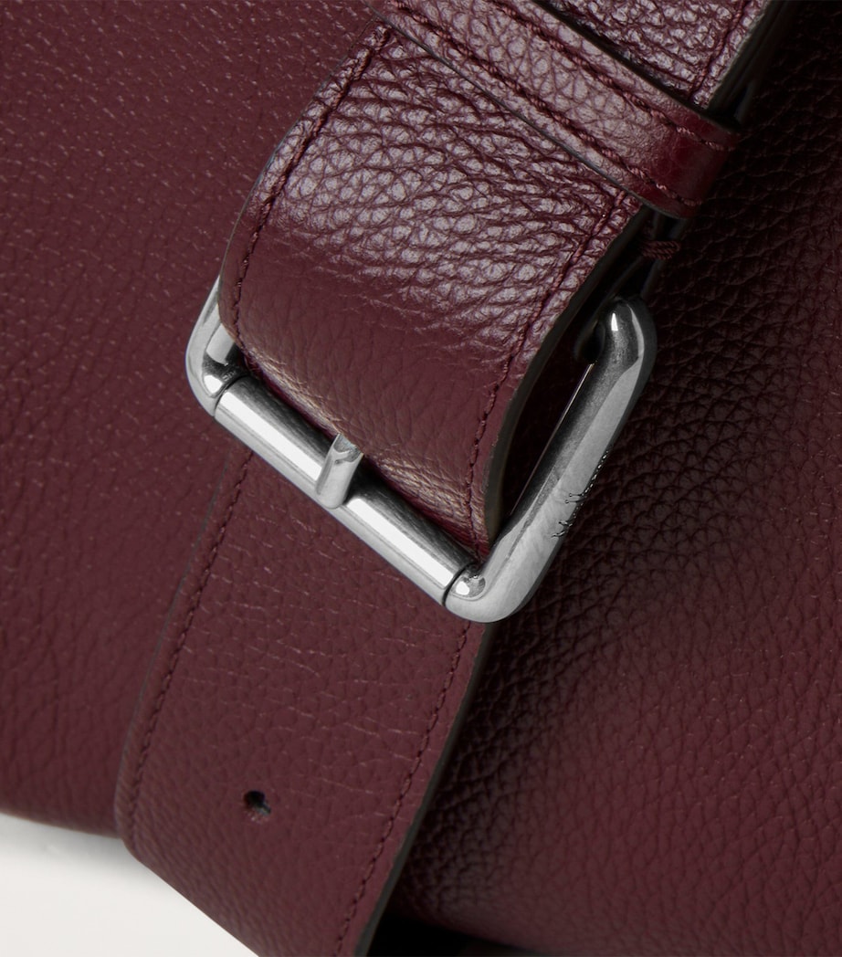 Small Leather Antony Messenger Bag BLACK CHERRY Image 6