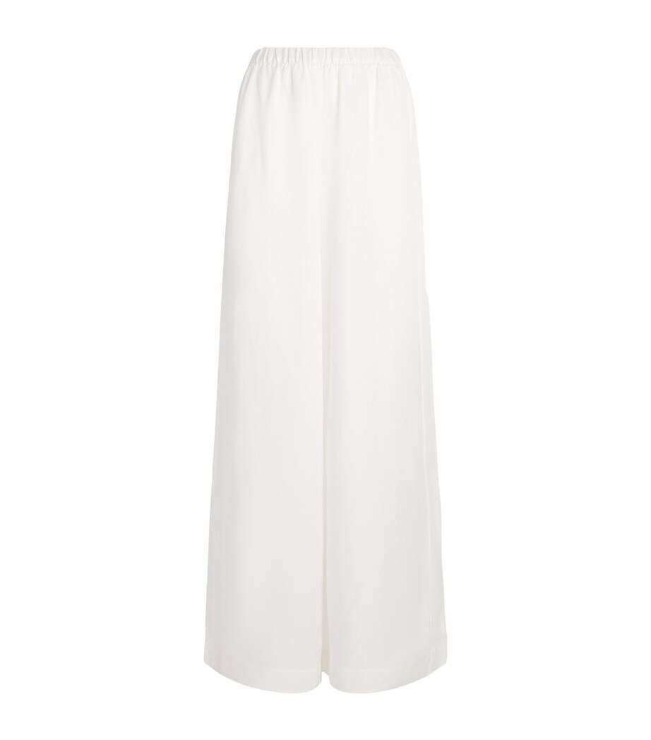 ANINE BING Womens Wide-Leg Rosyln Trousers Ivory Image 1